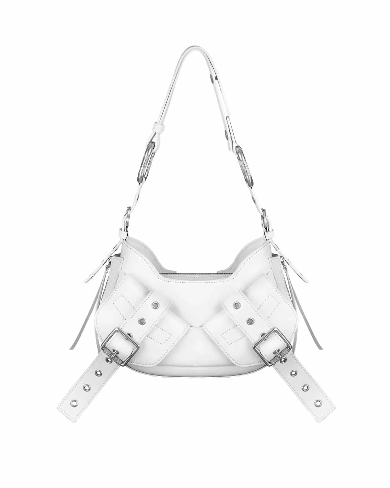 Borsa a spalla Y2K pelle bianca
