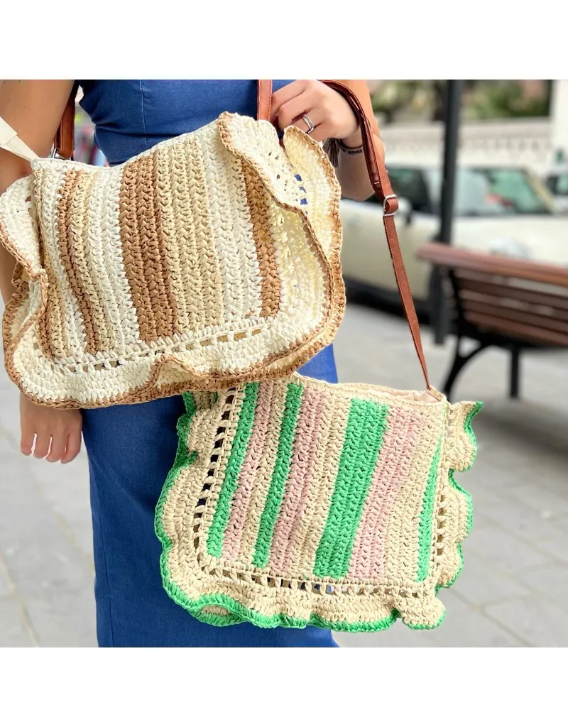 BORSA BICOLORE BEIGE