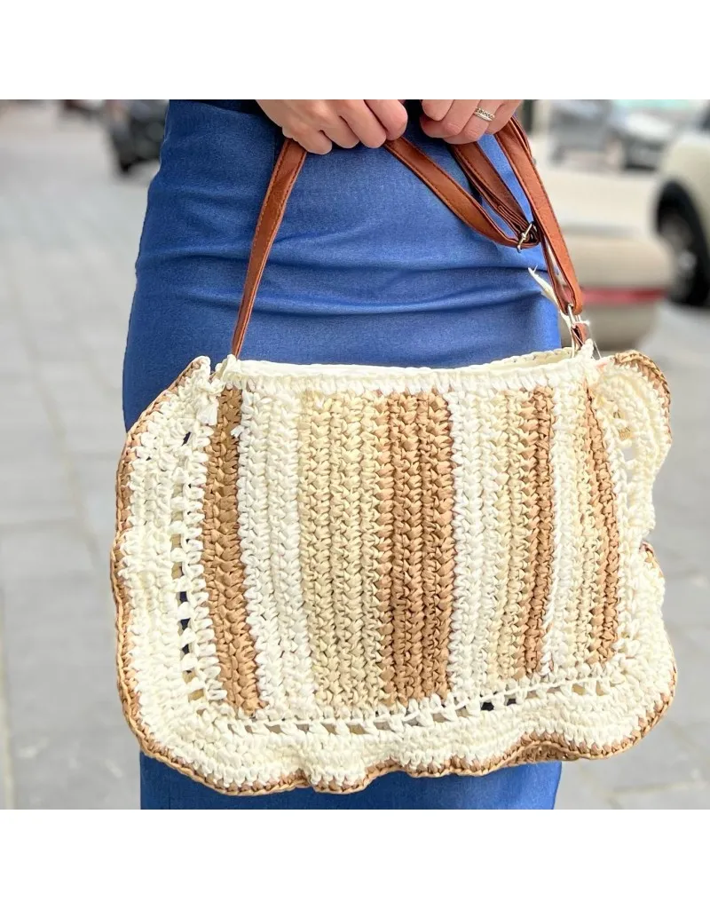 BORSA BICOLORE BEIGE