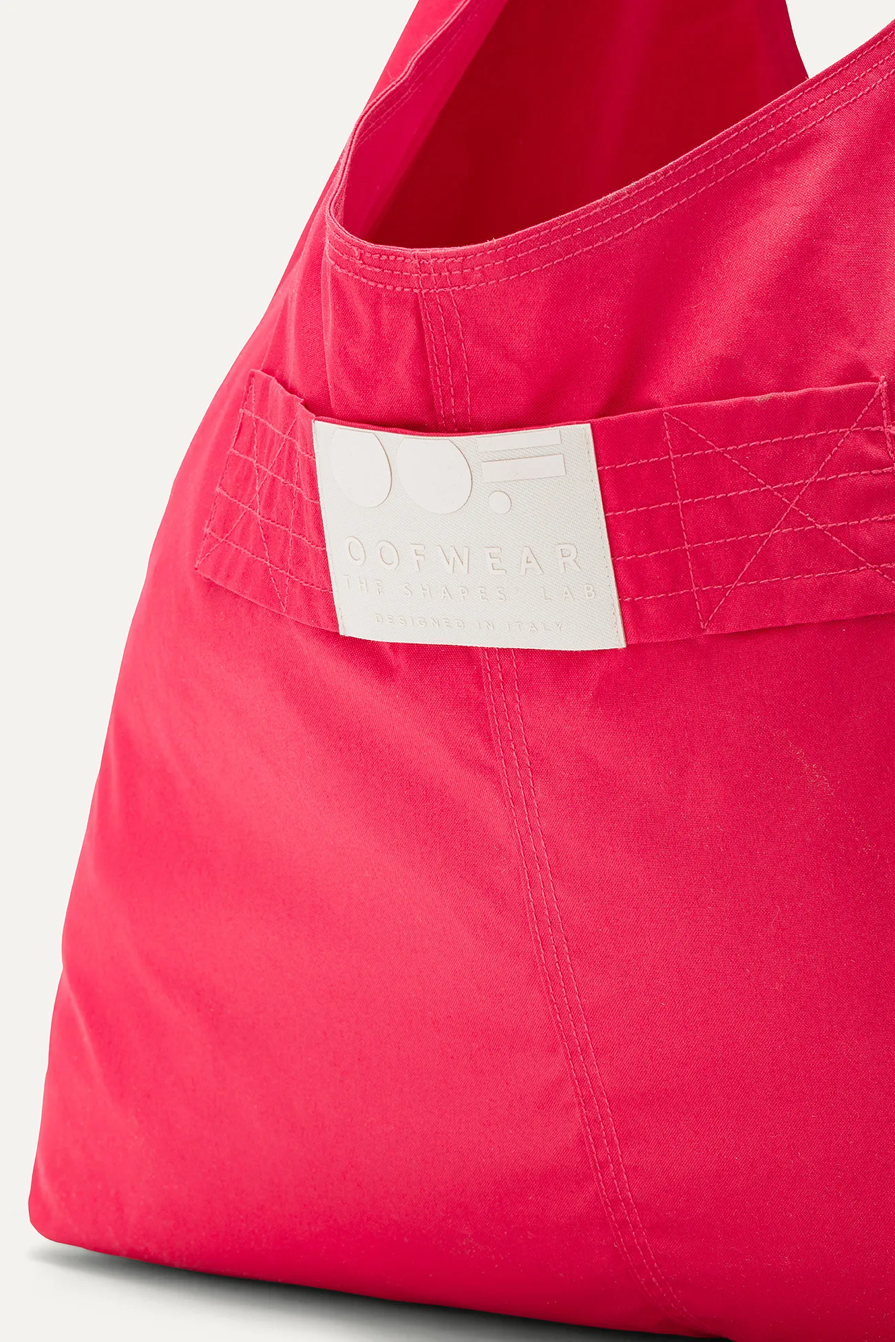 BORSA CON TASCHE IN GABARDINA DI COTONE 3085 - LAMPONE