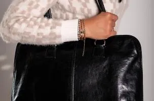 Borsa in pelle naturale Hadley, nera