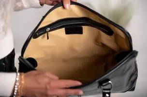 Borsa in pelle naturale Hadley, nera