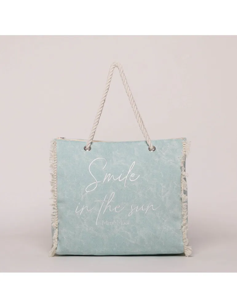 BORSA SHOPPER IN CANVAS "SMILE IN THE SUN"