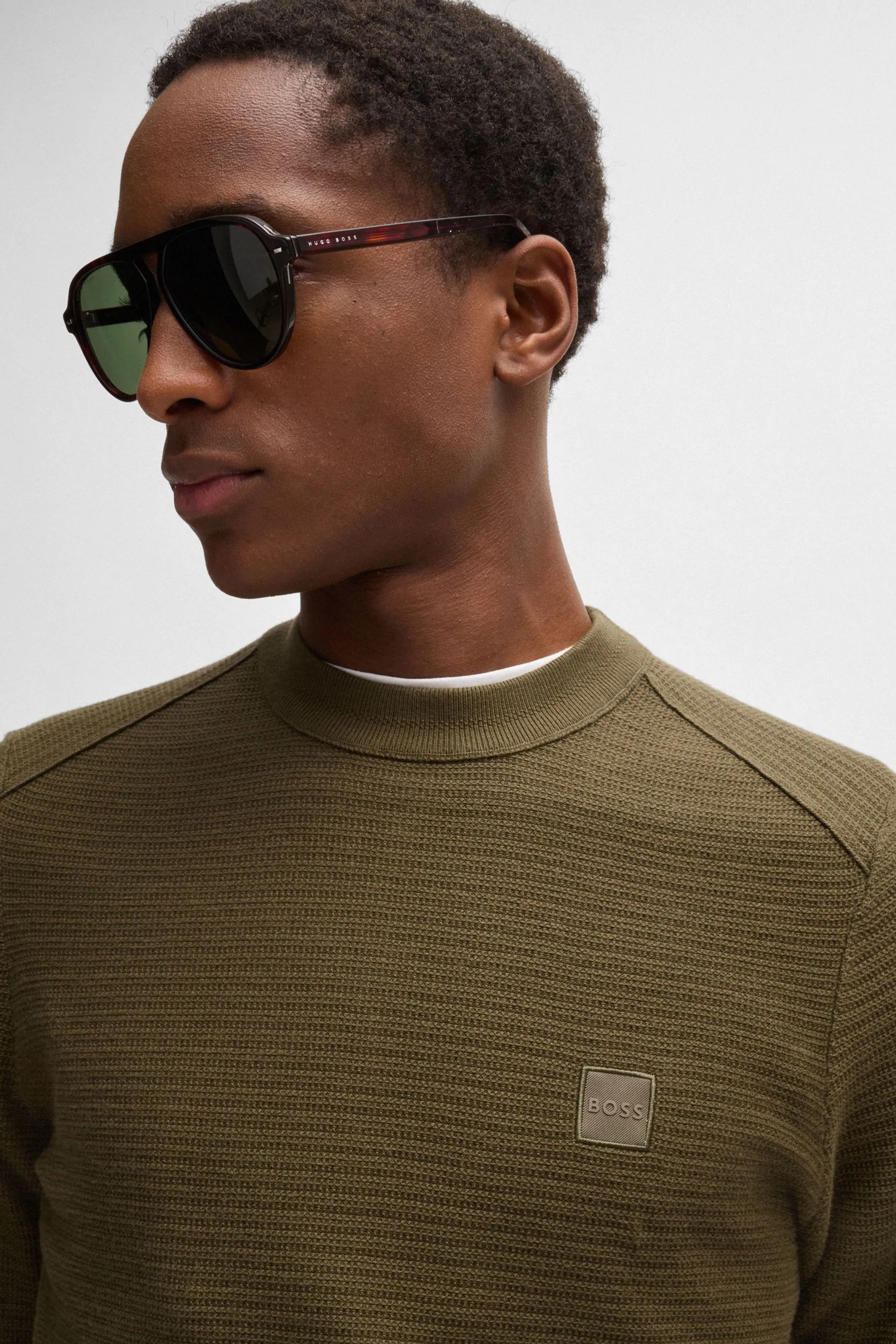 BOSS Kanovano Box Logo Maglione in misto cashmere    