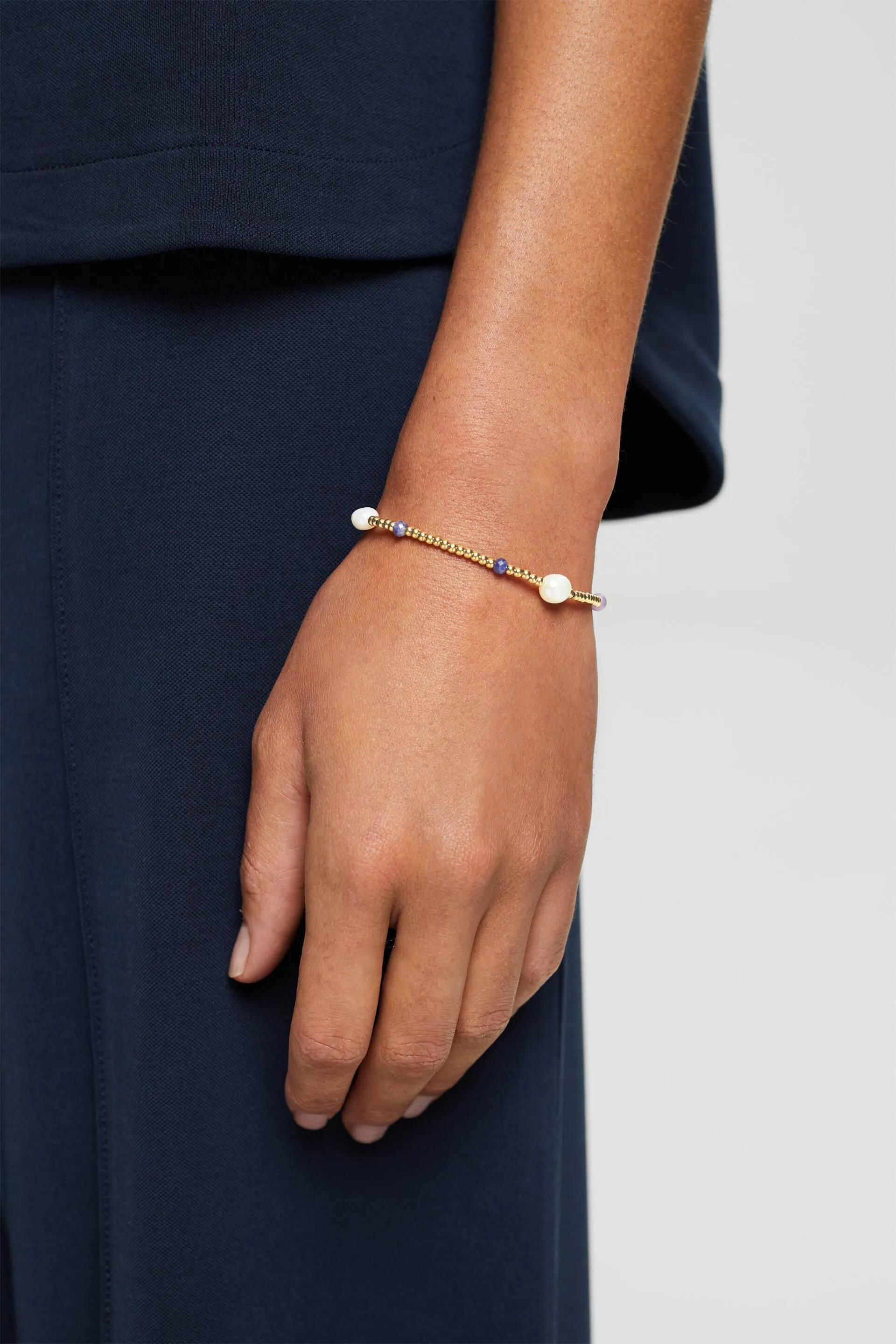 Bracciale con perle in acciaio inossidabile