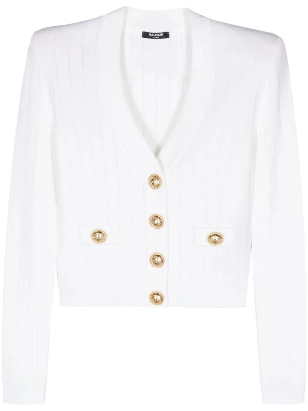 Buttoned Knit Crop Cardigan