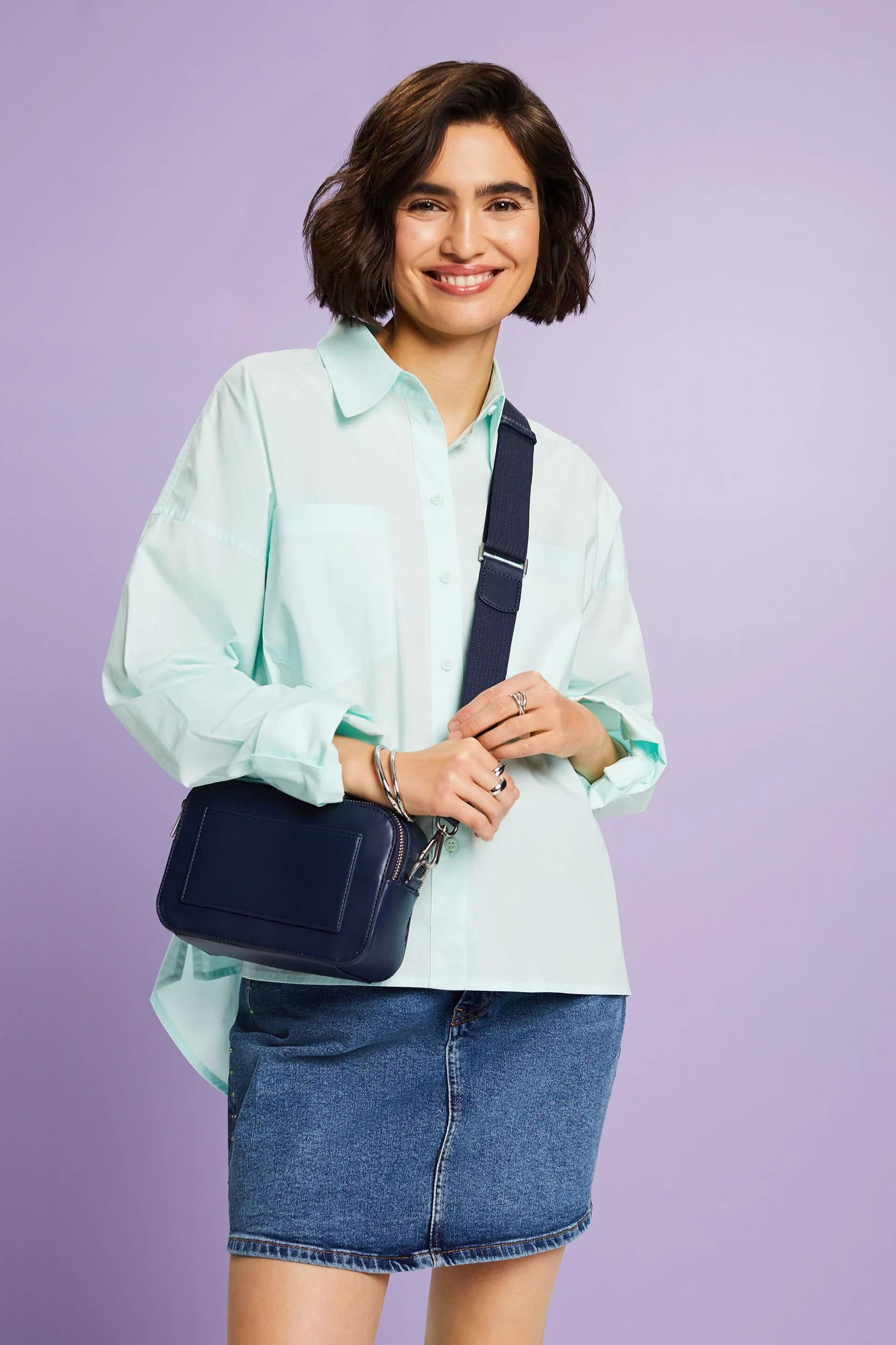 Camicia button-up in popeline di cotone
