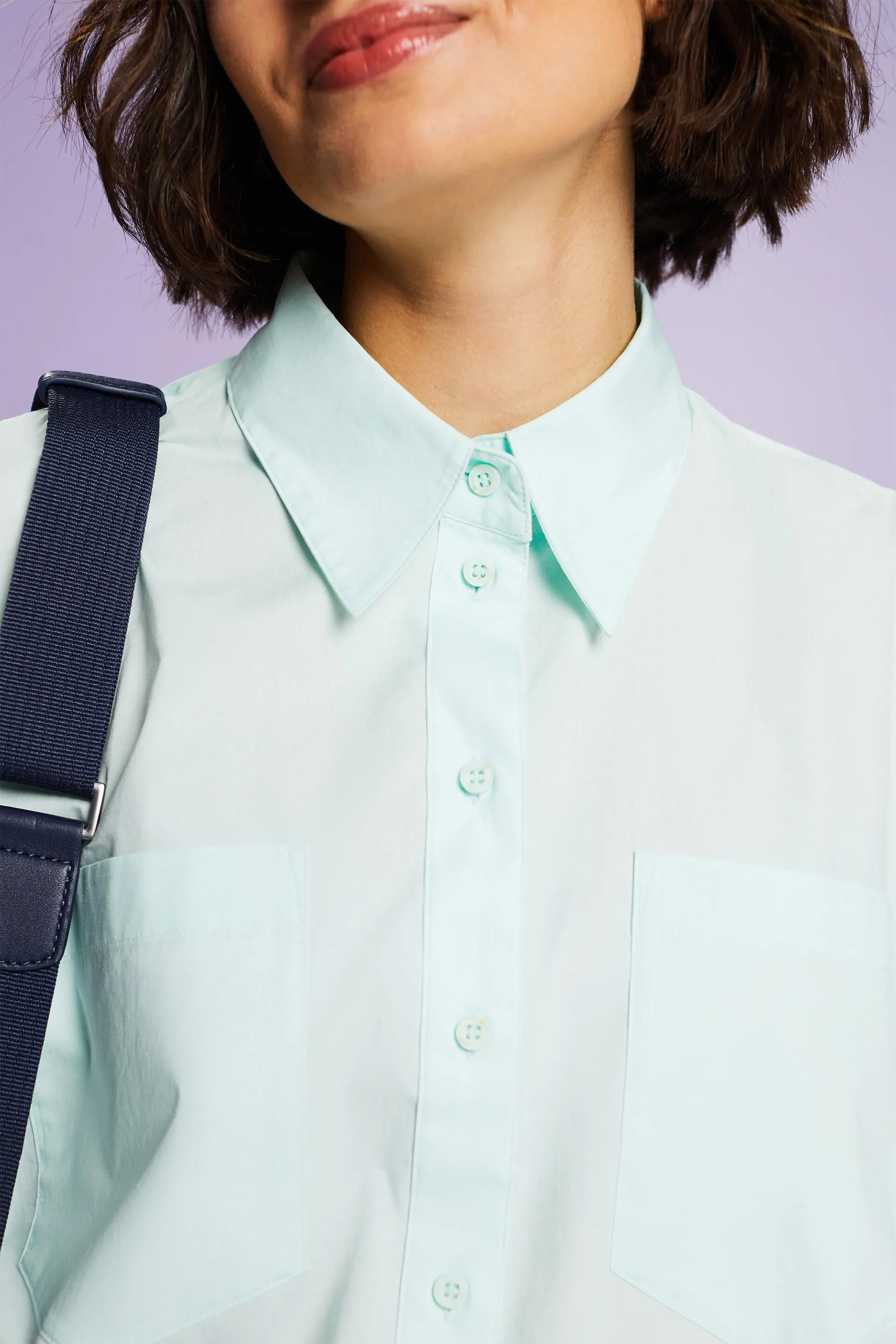 Camicia button-up in popeline di cotone