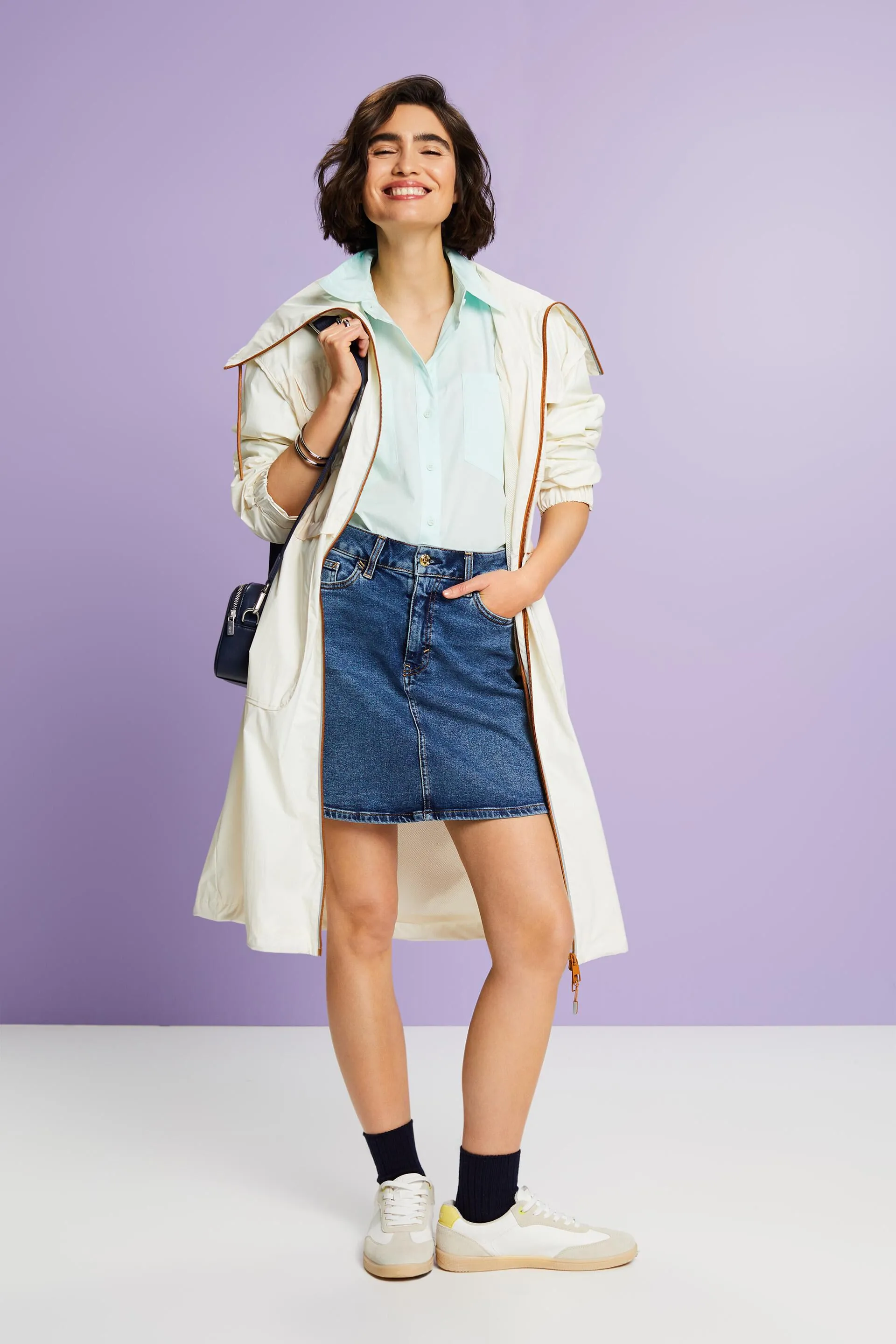 Camicia button-up in popeline di cotone