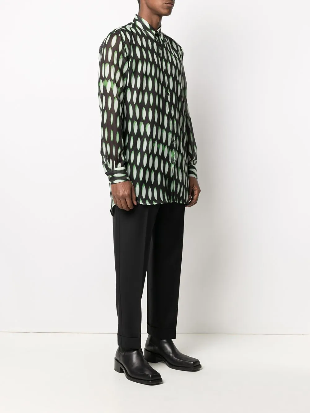 Camicia con stampa fantasia astratta