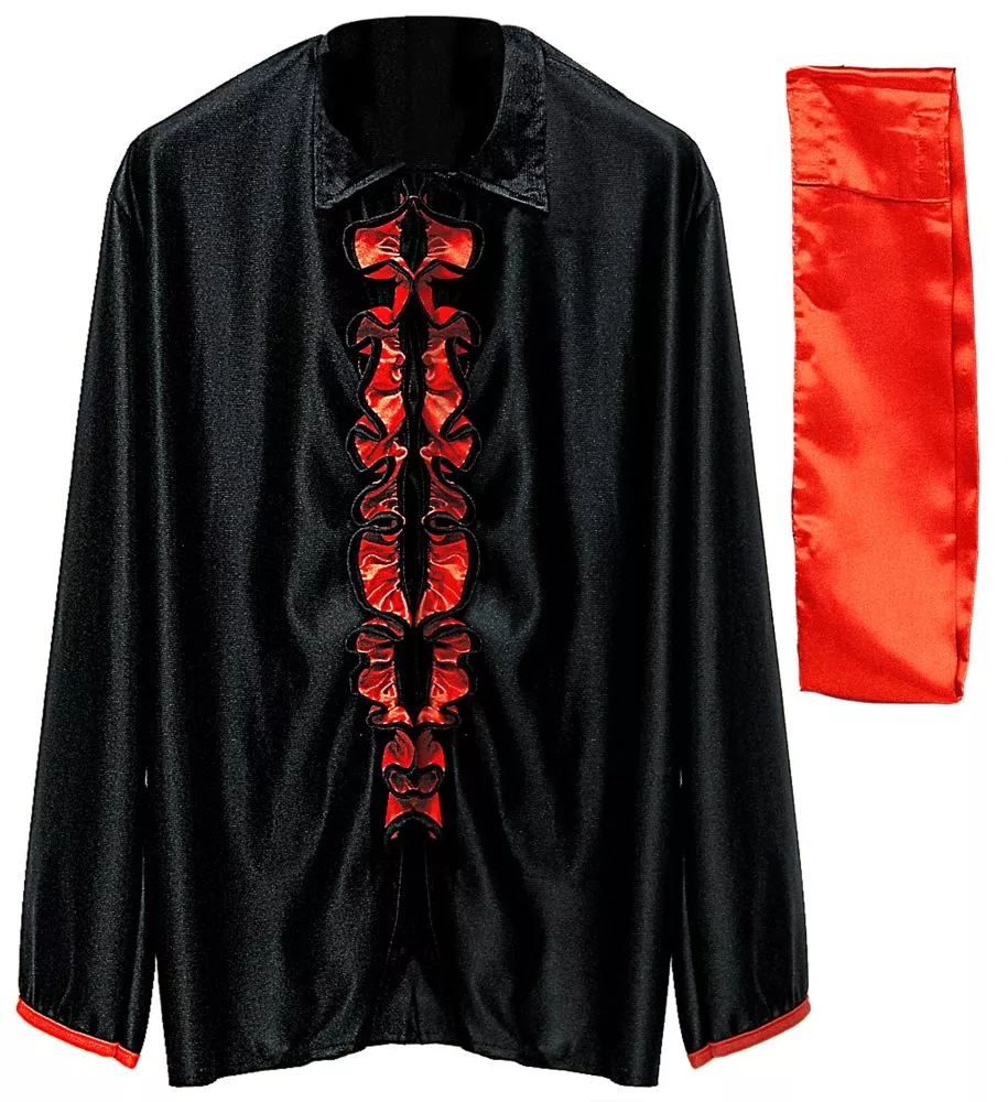 Camicia di ballerina di flamenco nera arruffata