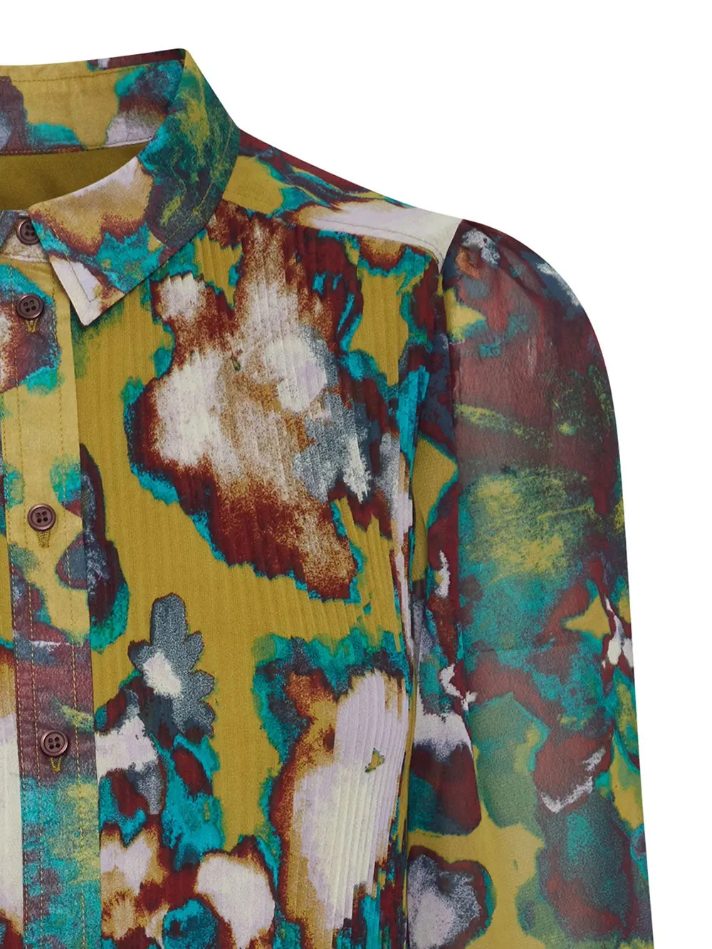 Camicia Donna Verde con fantasia all over
