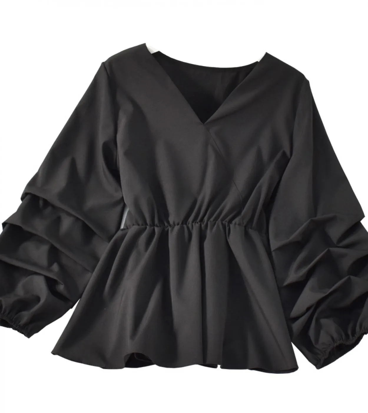 Camicia in chiffon a 8 colori con scollo a V manica a petalo Retro donna Top Ol Style Slim camicetta donna primavera pieghe abit