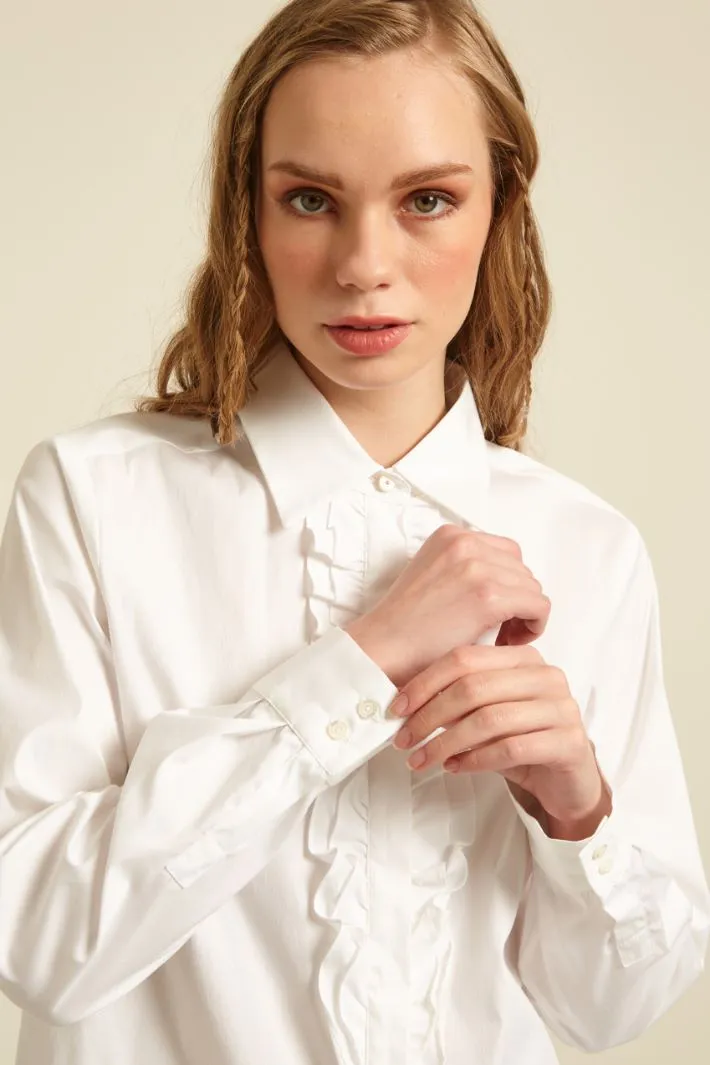 Camicia in cotone con rouches