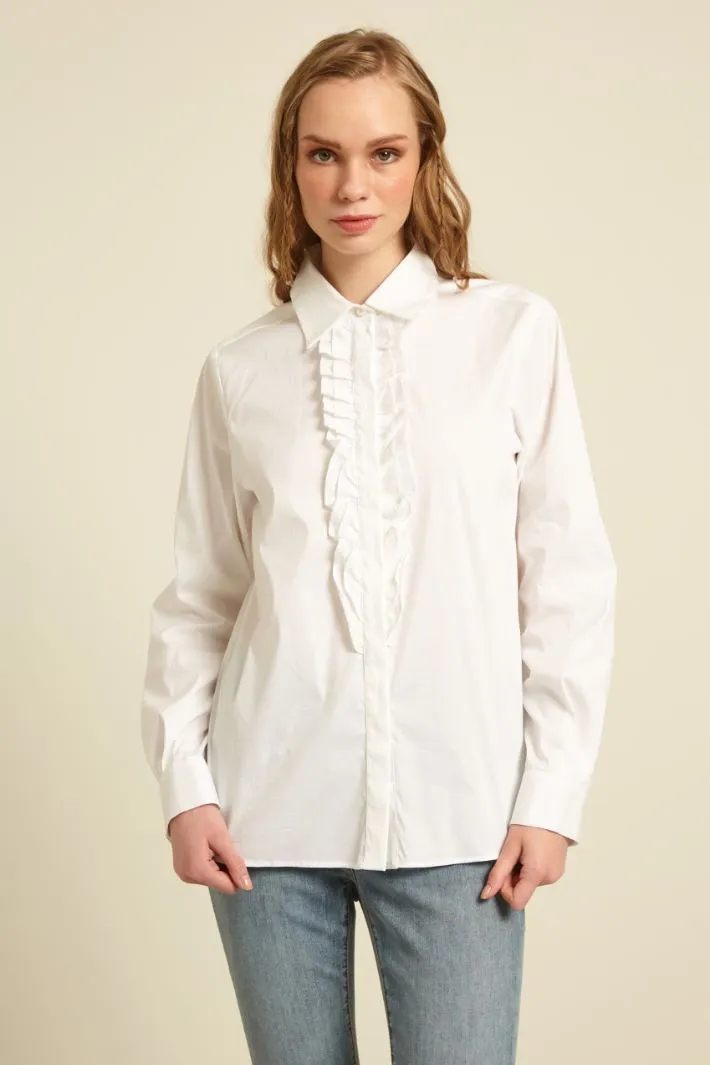 Camicia in cotone con rouches