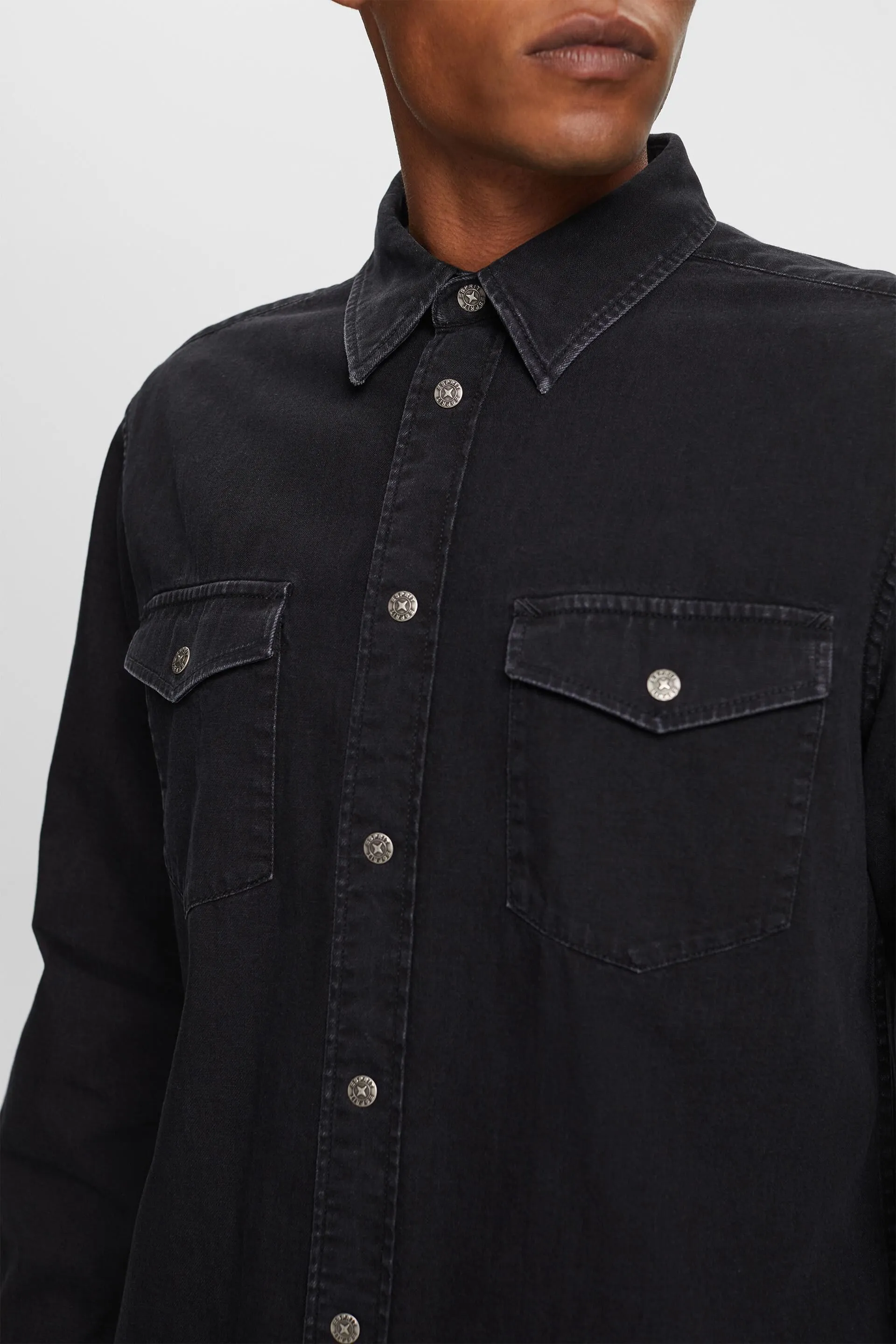 Camicia in denim, 100% cotone