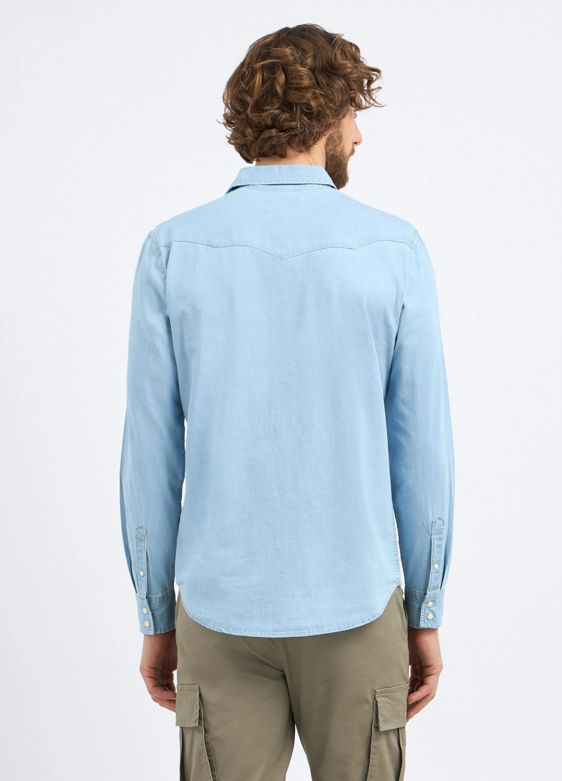 Camicia in denim di puro cotone uomo