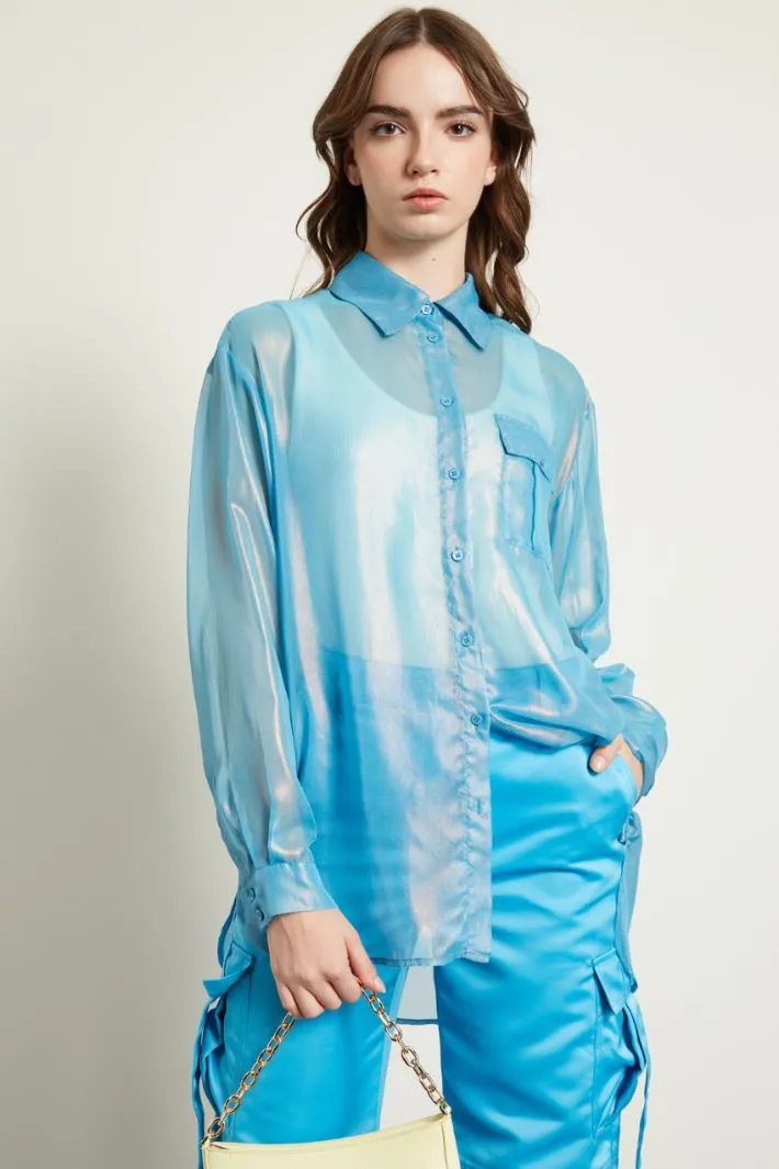 Camicia in georgette laminata