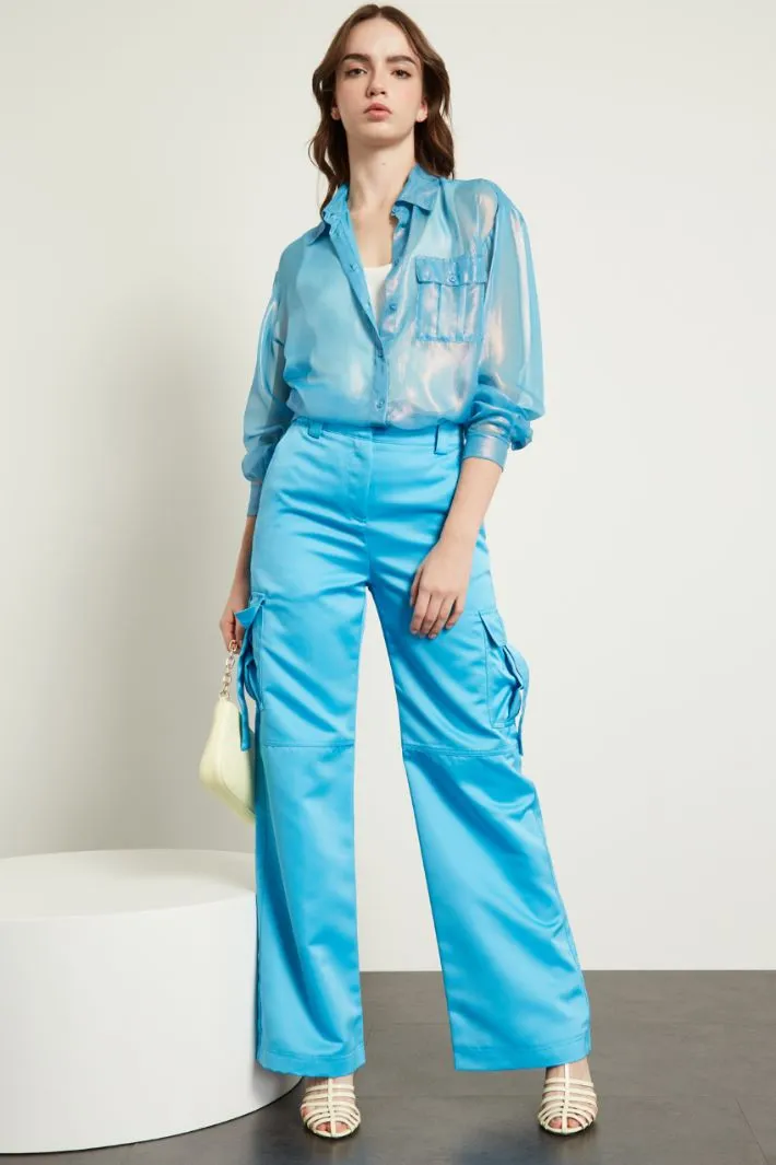 Camicia in georgette laminata