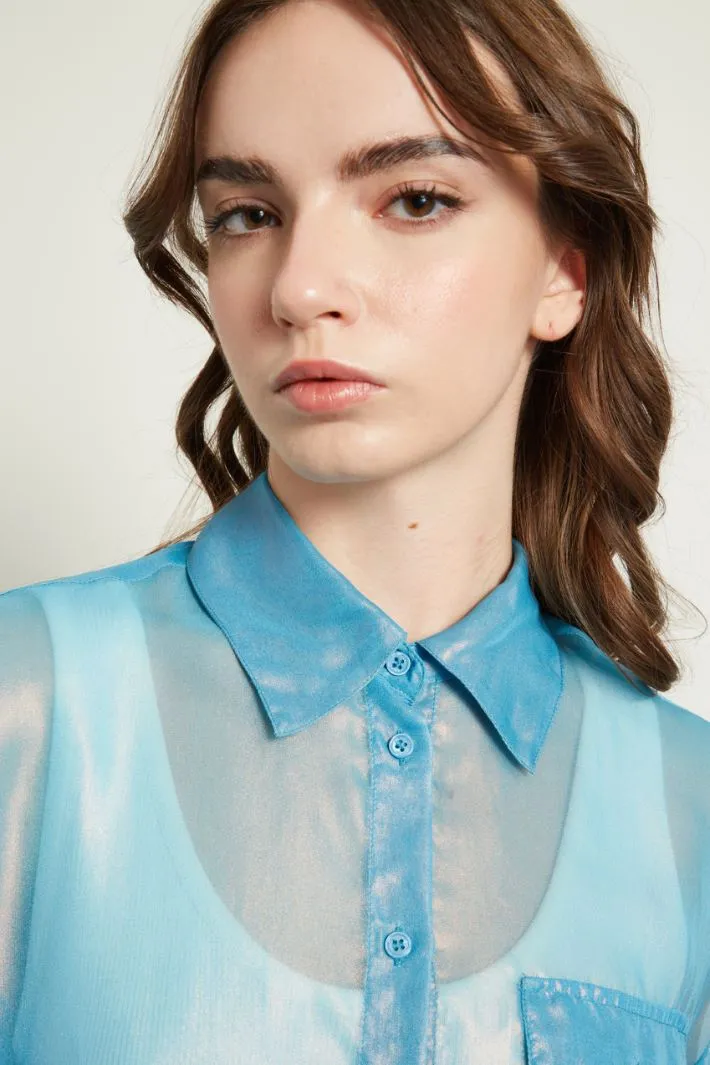 Camicia in georgette laminata