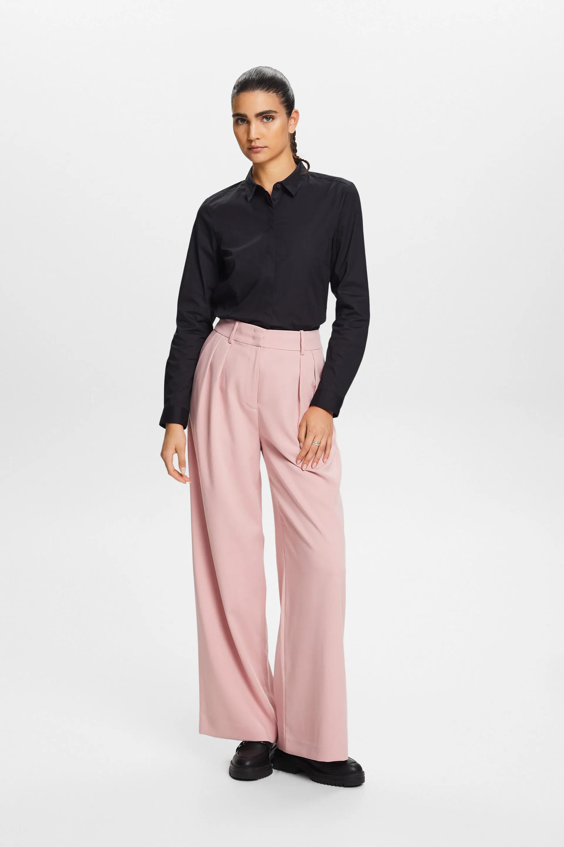 Camicia in popeline a maniche lunghe