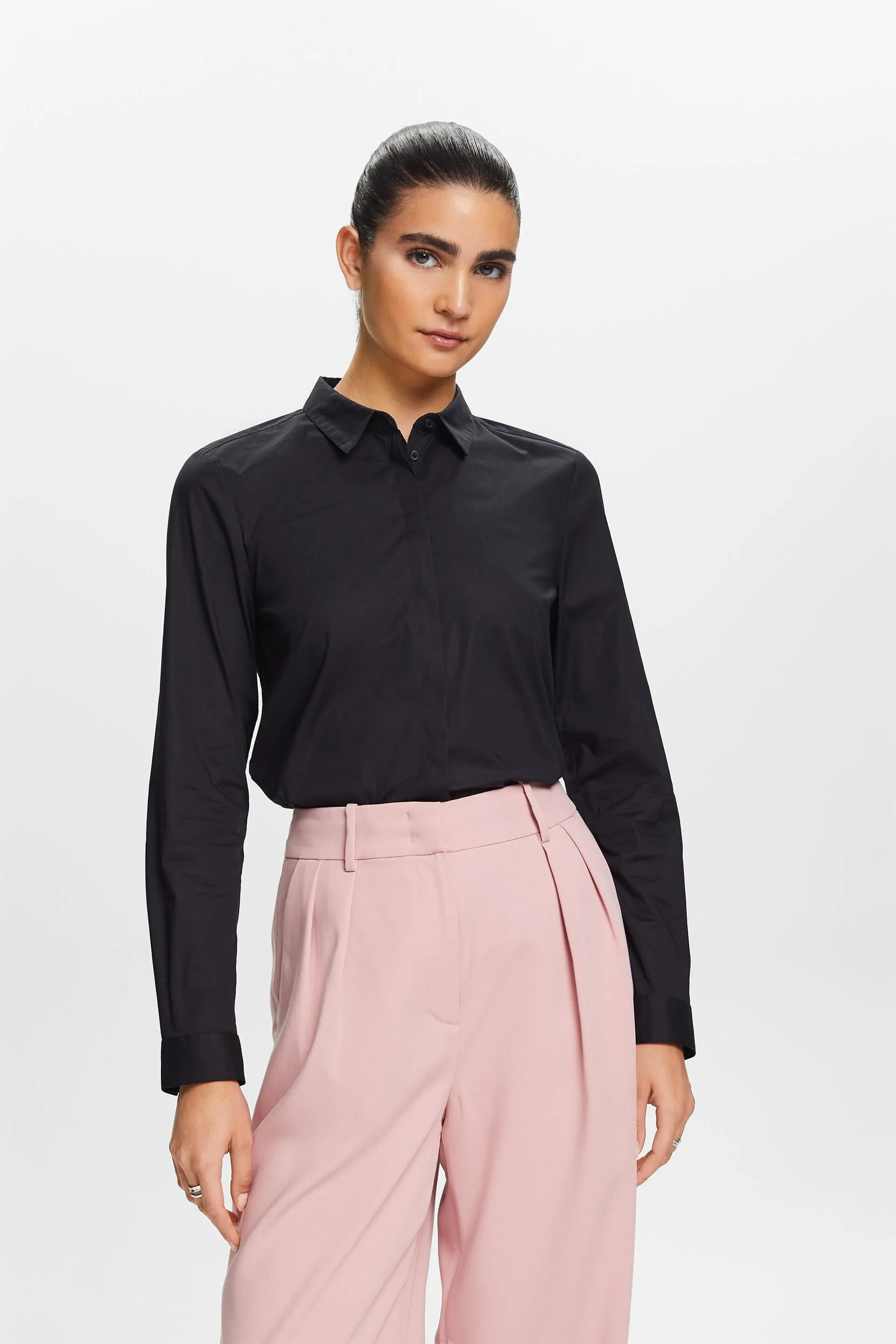 Camicia in popeline a maniche lunghe