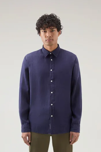 Camicia in puro lino tinta in capo                                                                                              