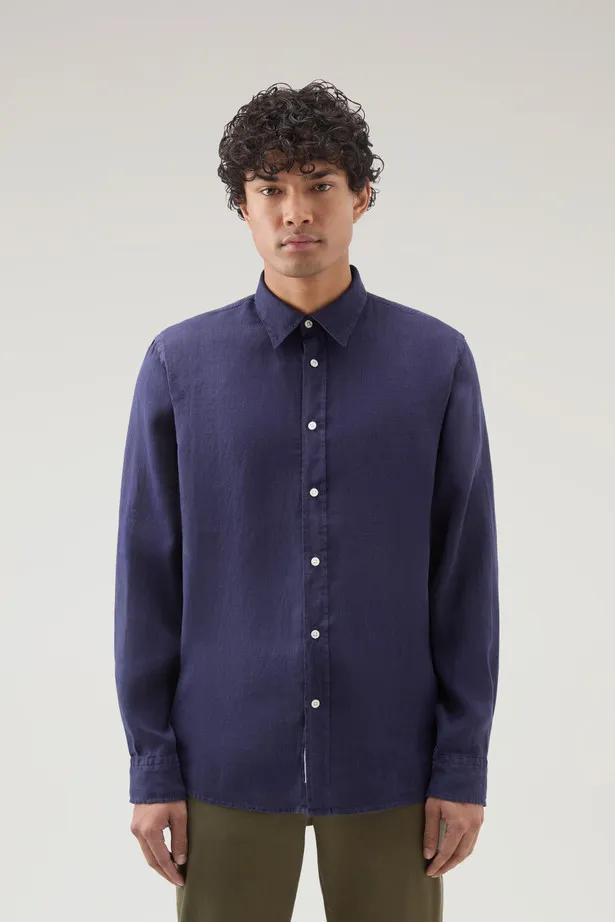 Camicia in puro lino tinta in capo                                                                                              