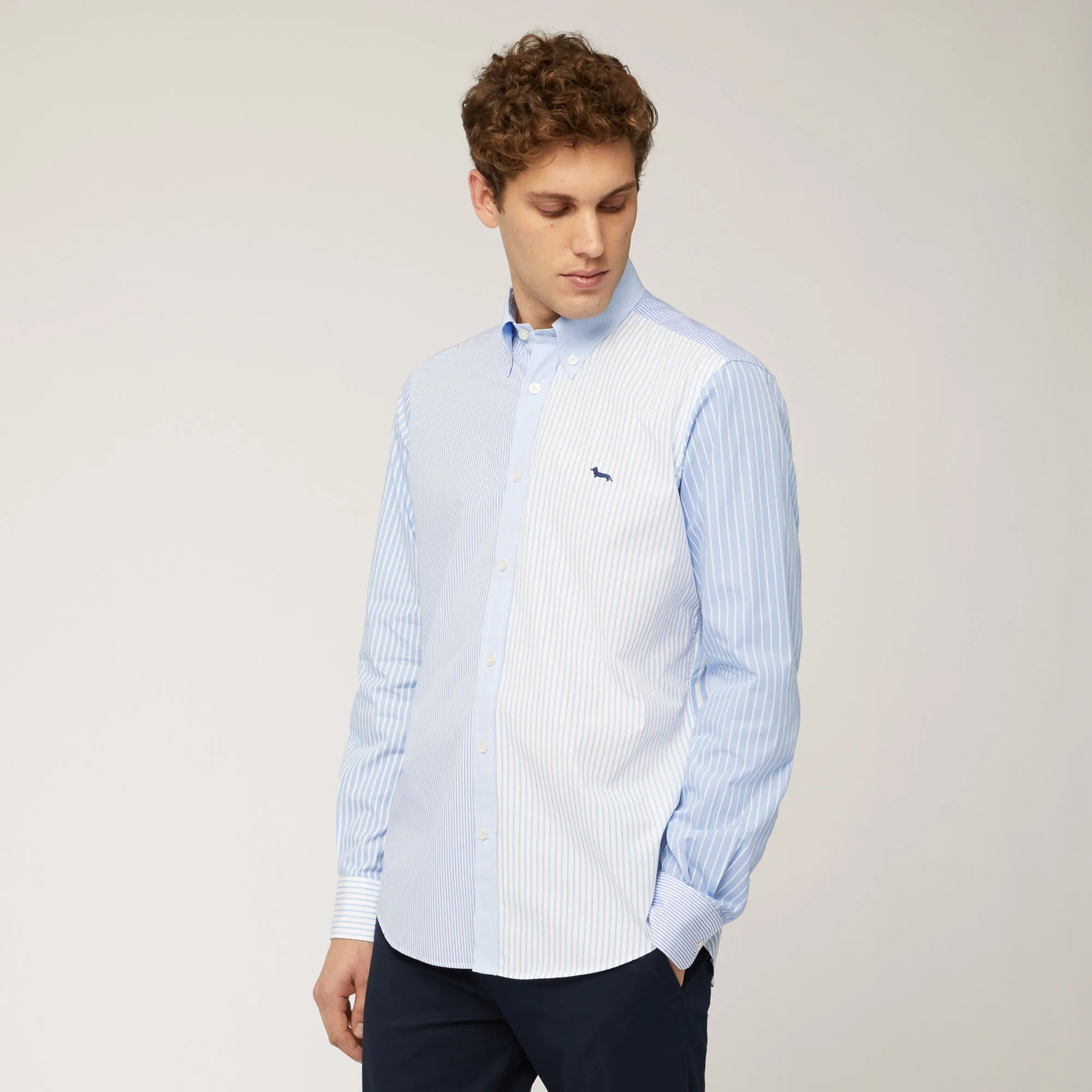 Camicia Patchwork In Popeline Di Cotone