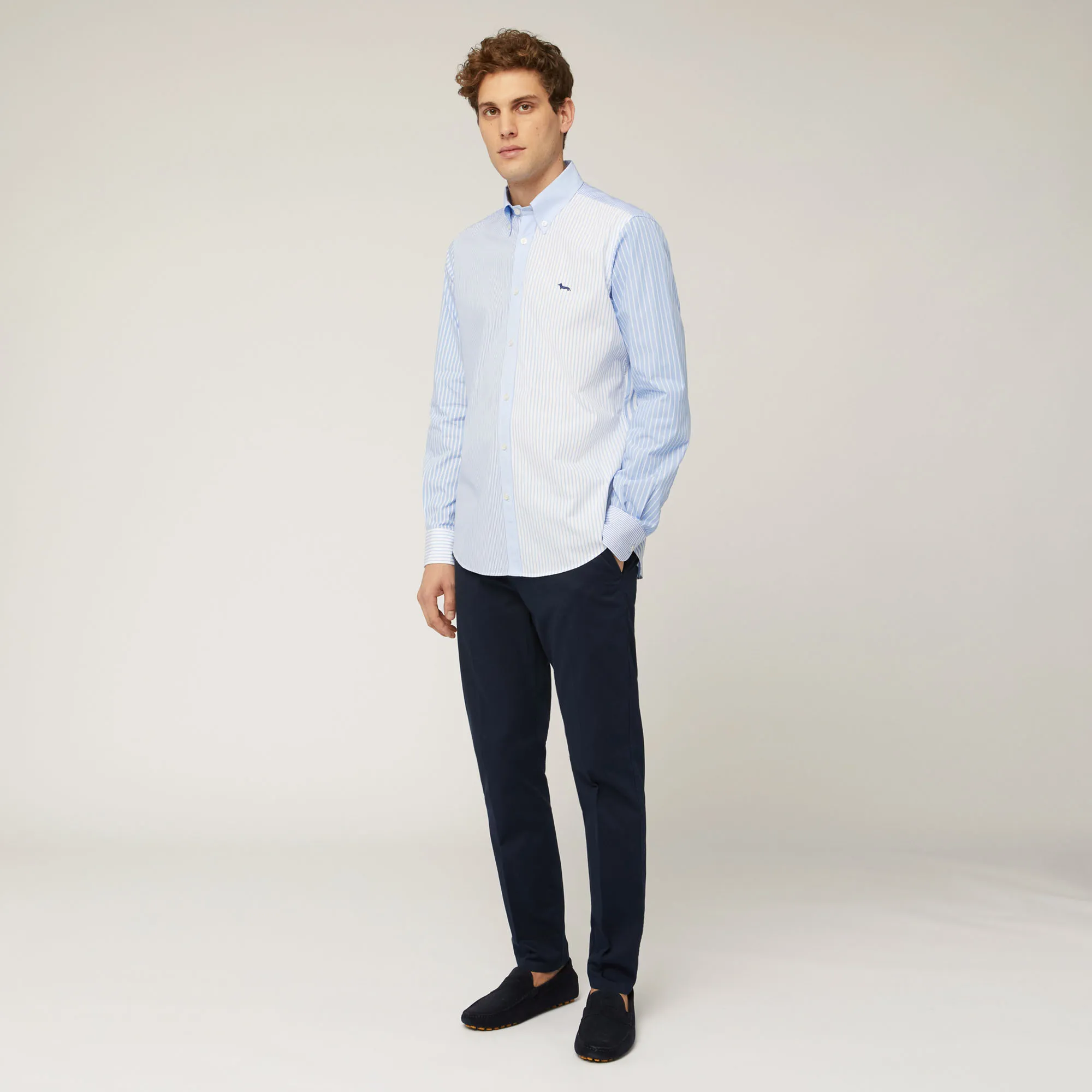 Camicia Patchwork In Popeline Di Cotone