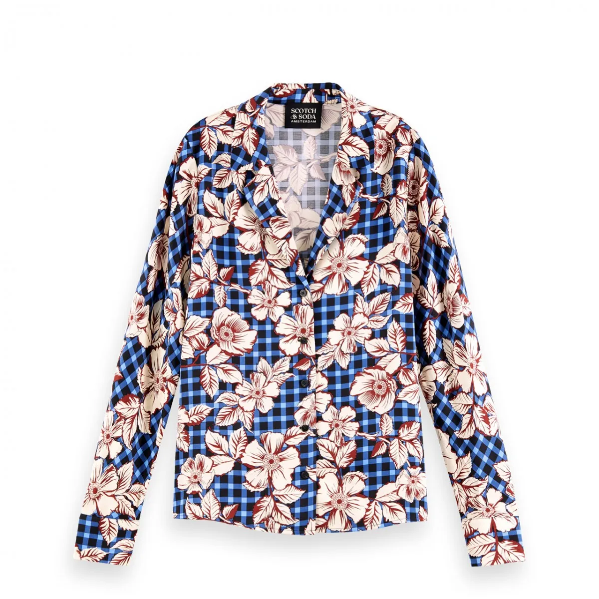 Camicia Regular Fit Con Colletto Hawaiano, Blu
