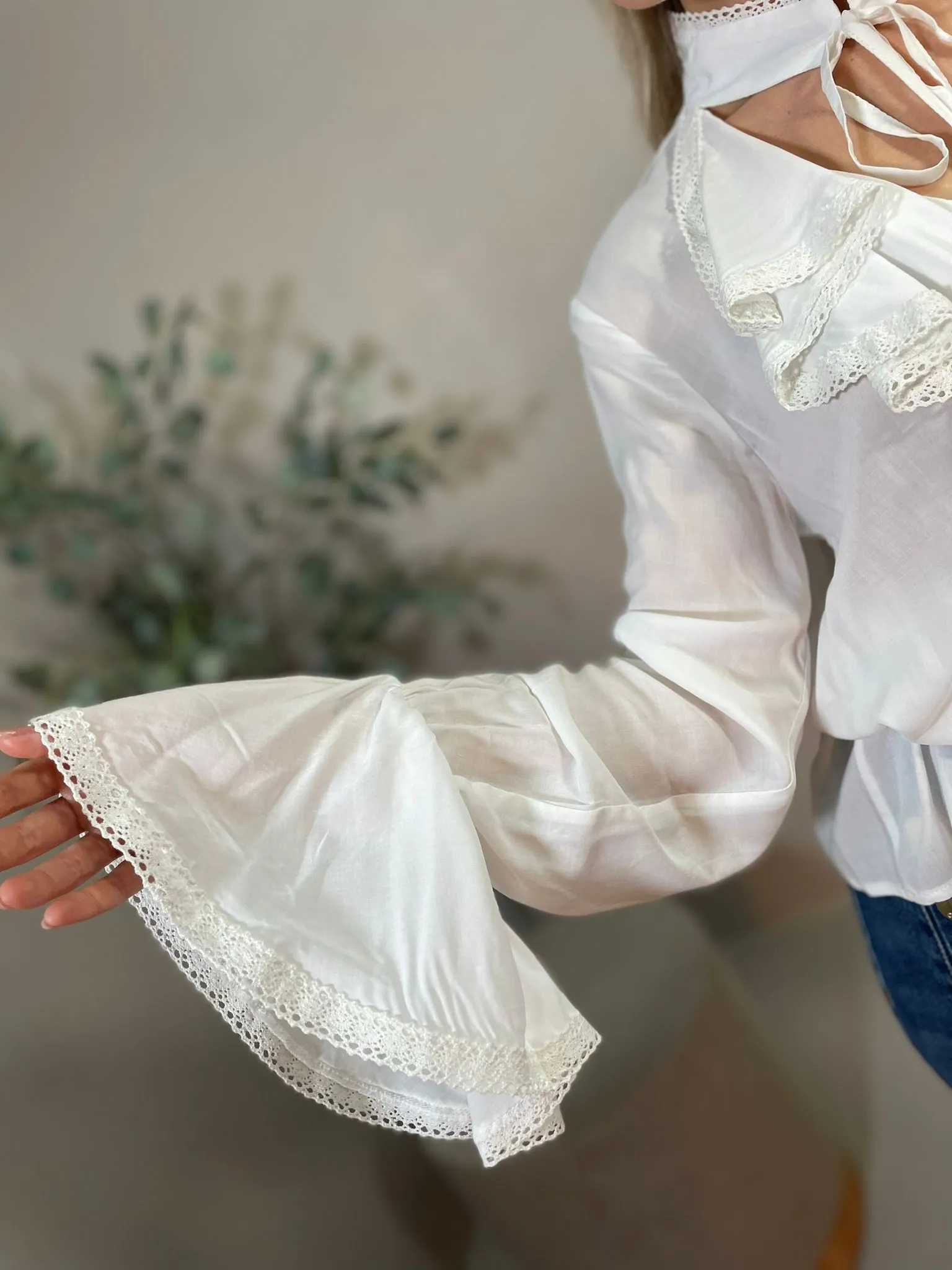 Camicia Rouches Panna