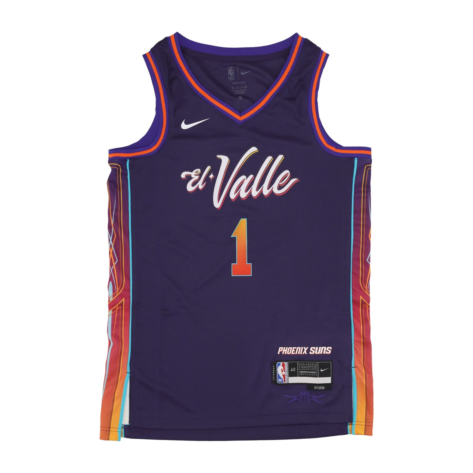 Canotta Basket Uomo Nba City Edition 2023/24 Swingman Jersey No 1 Devin Booker Phosun Ink