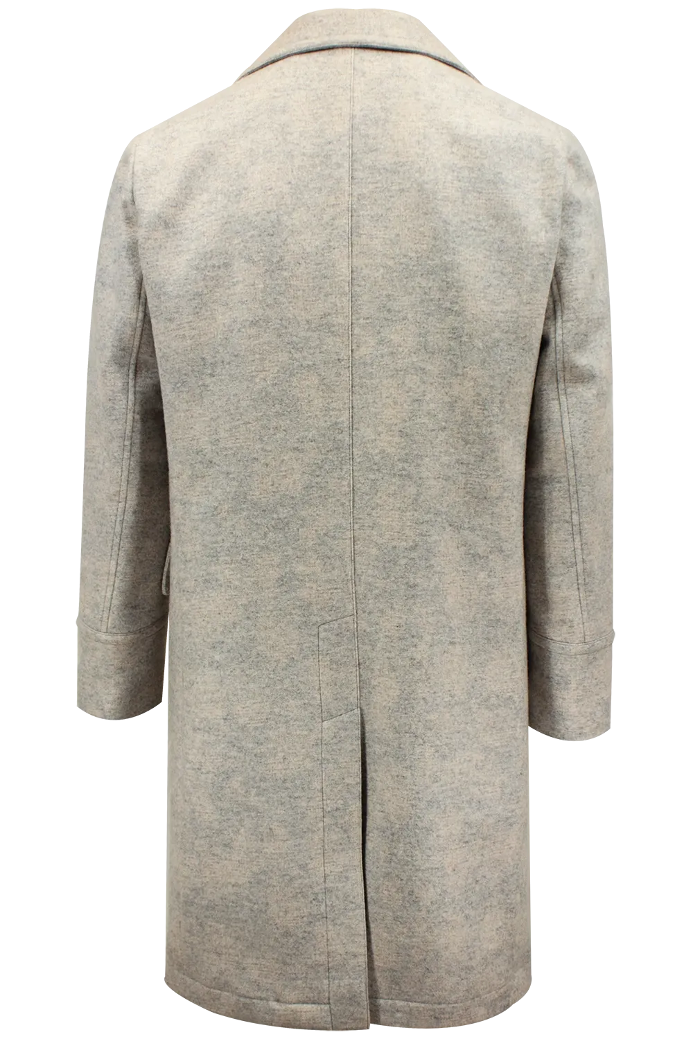   Cappotto doppiopetto in lana e cotone bianco avorio