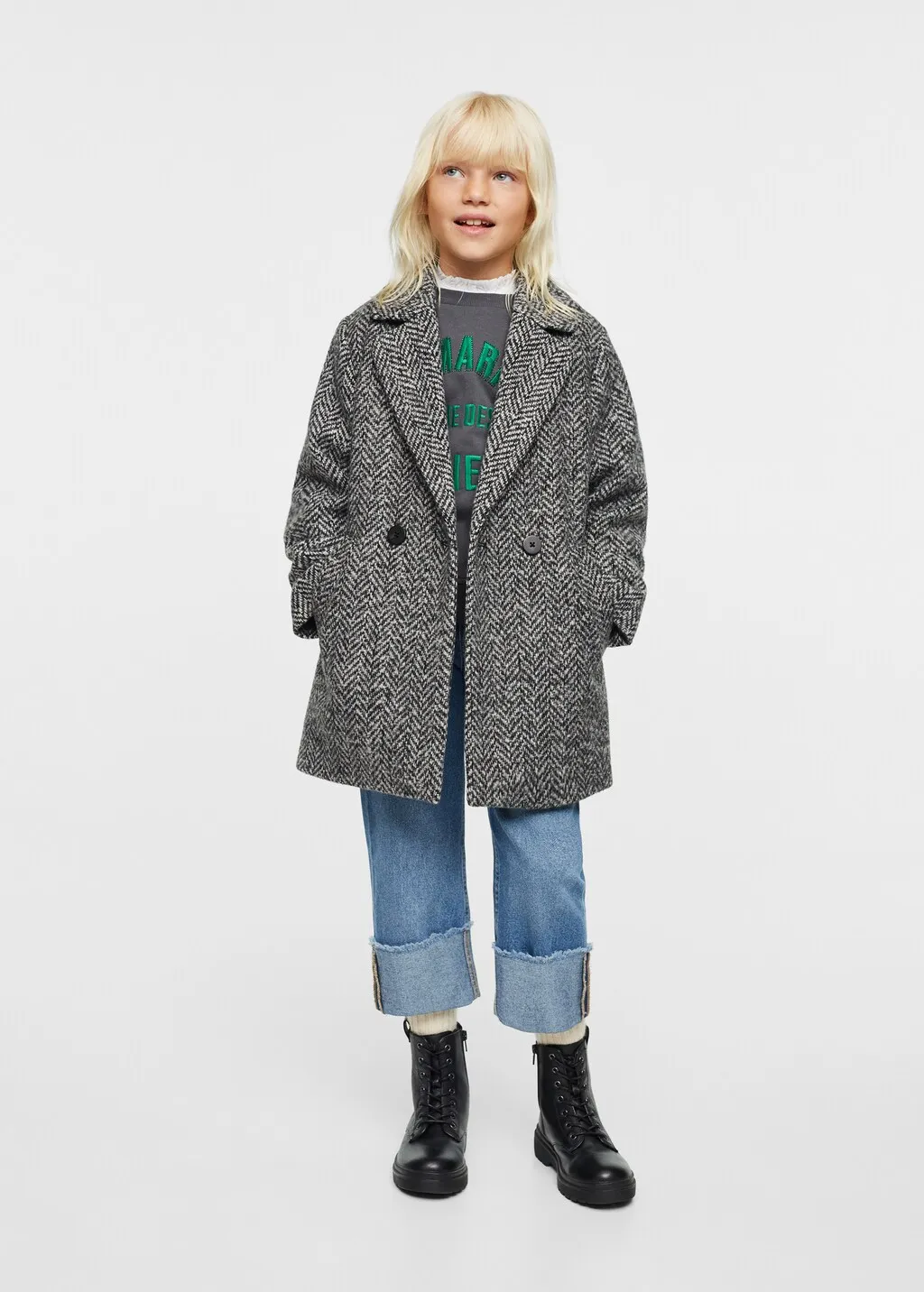 Cappotto tessuto spigato