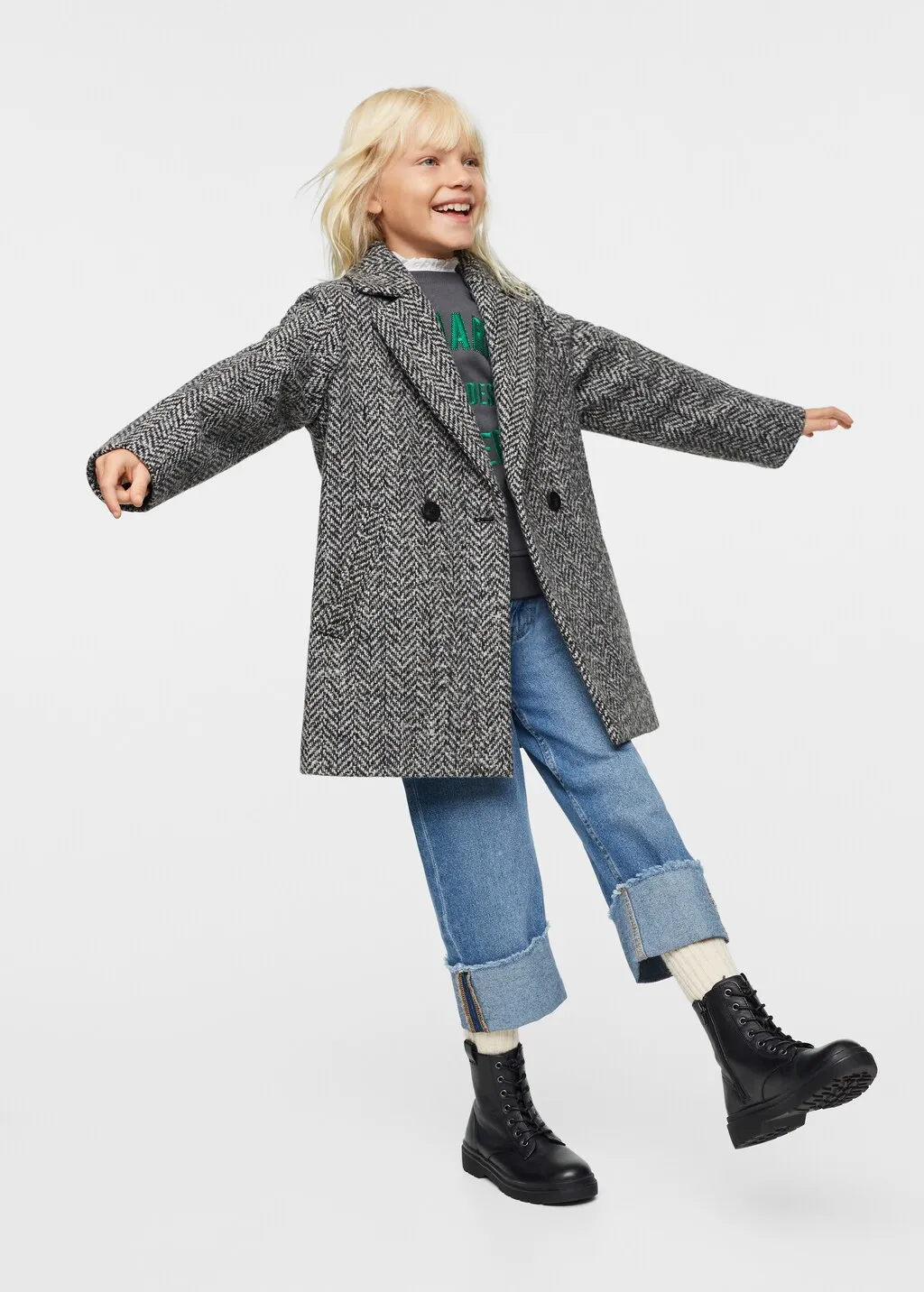 Cappotto tessuto spigato