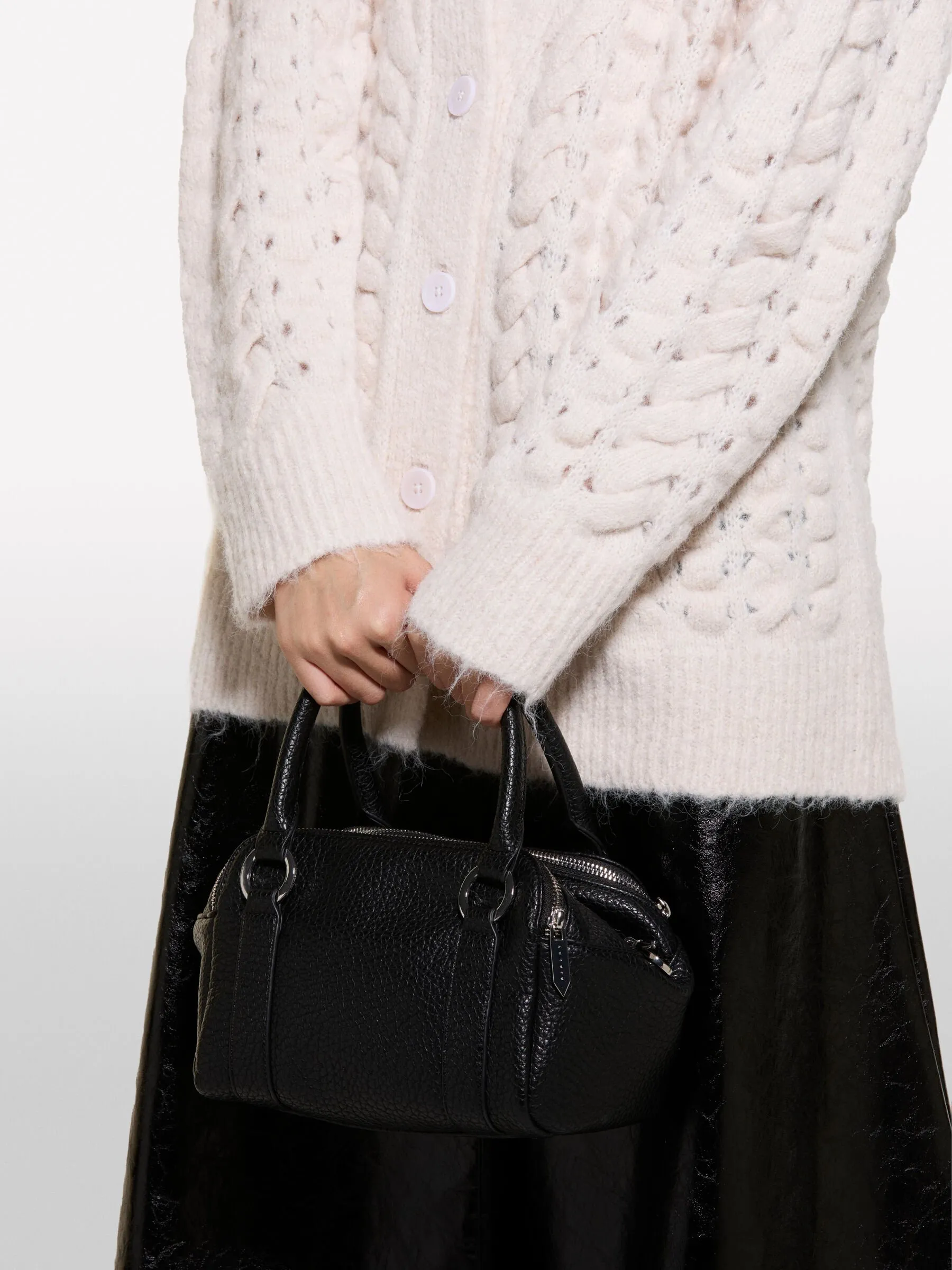 Cardigan bianco panna traforato 