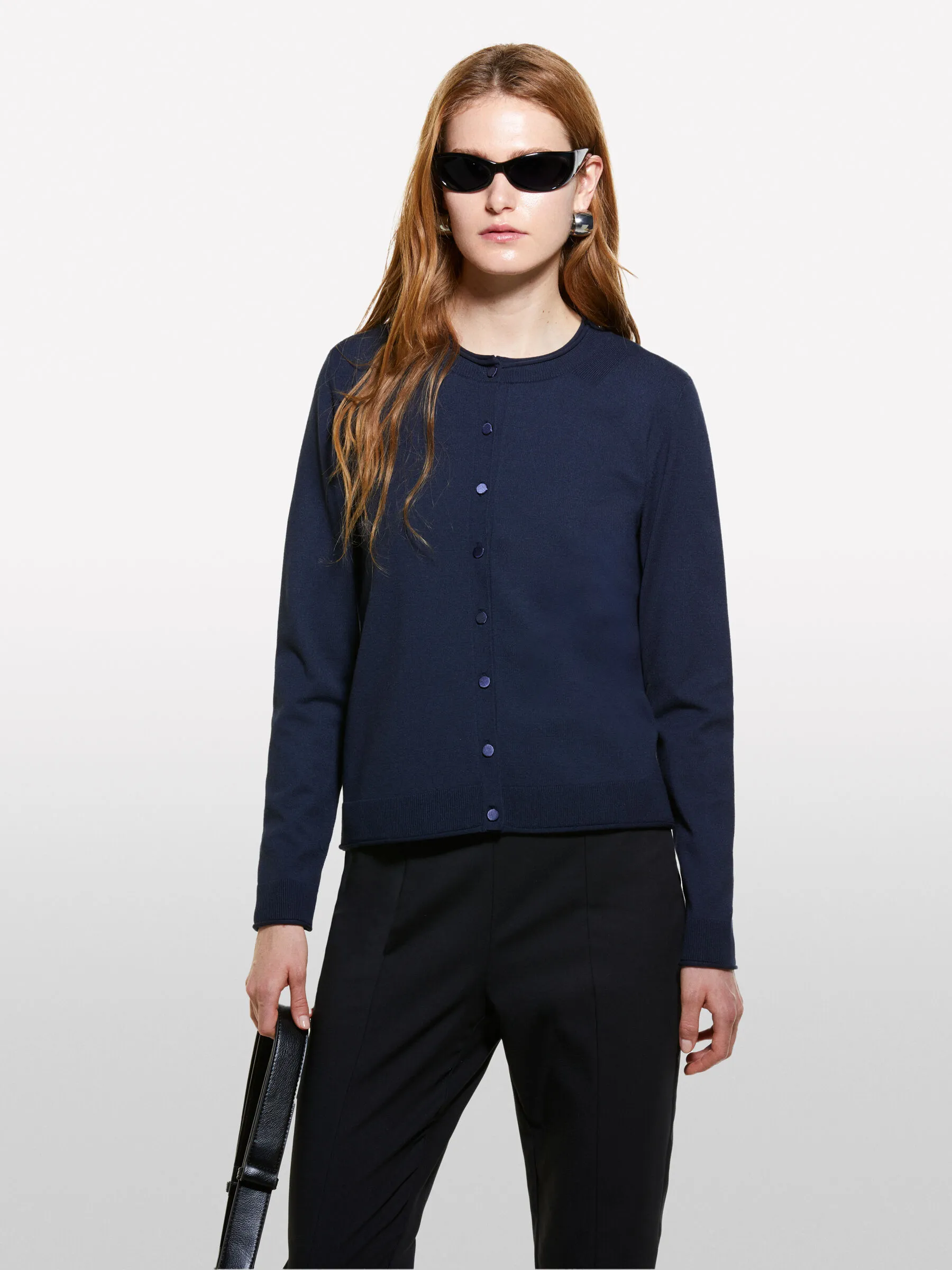 Cardigan blu scuro regular fit