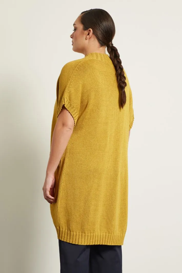 Cardigan in cotone con cintura