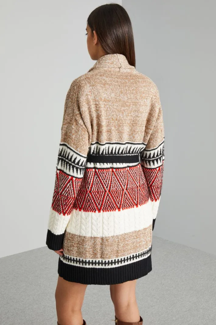 Cardigan morbido con cintura