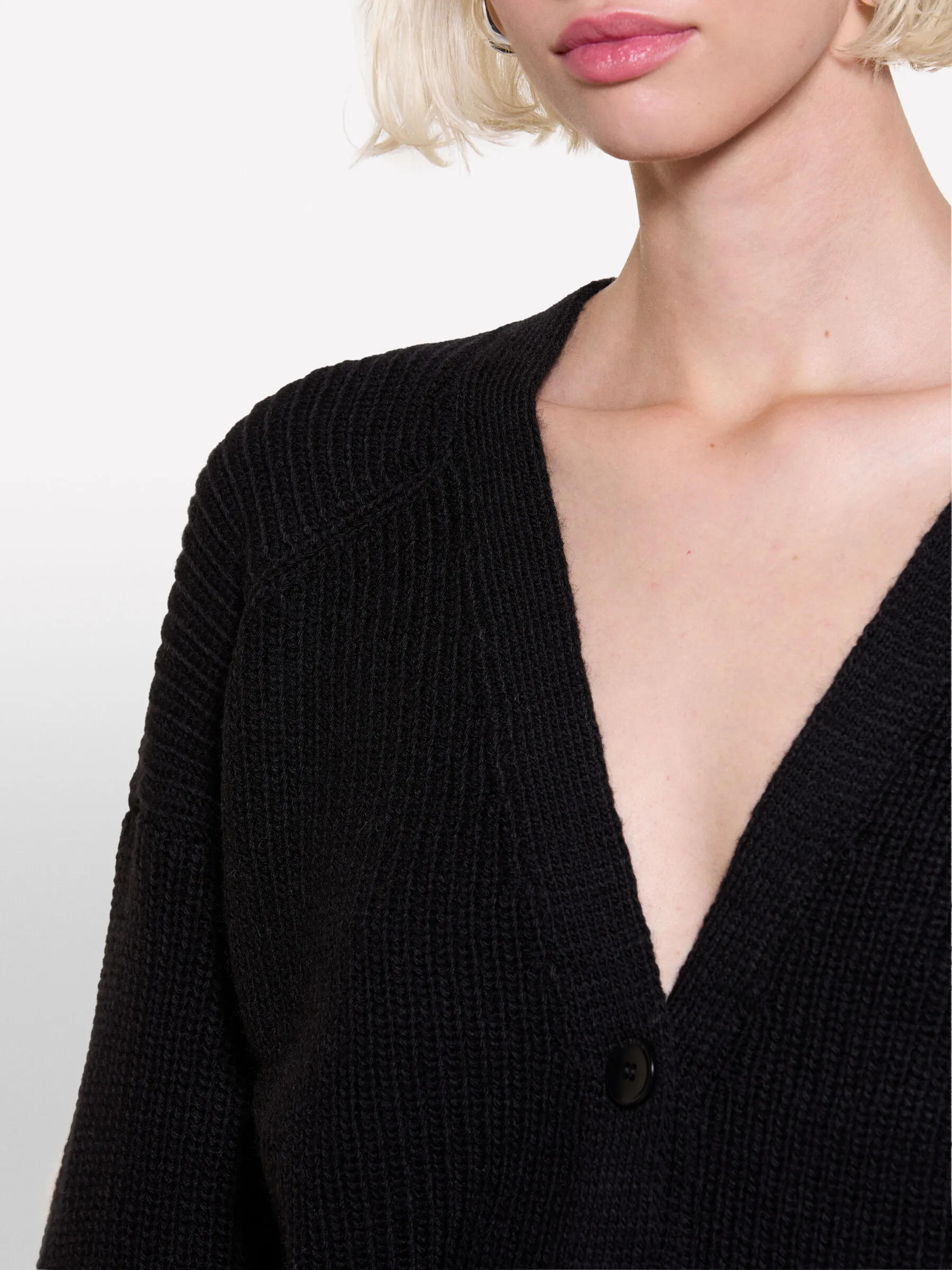 Cardigan nero over fit