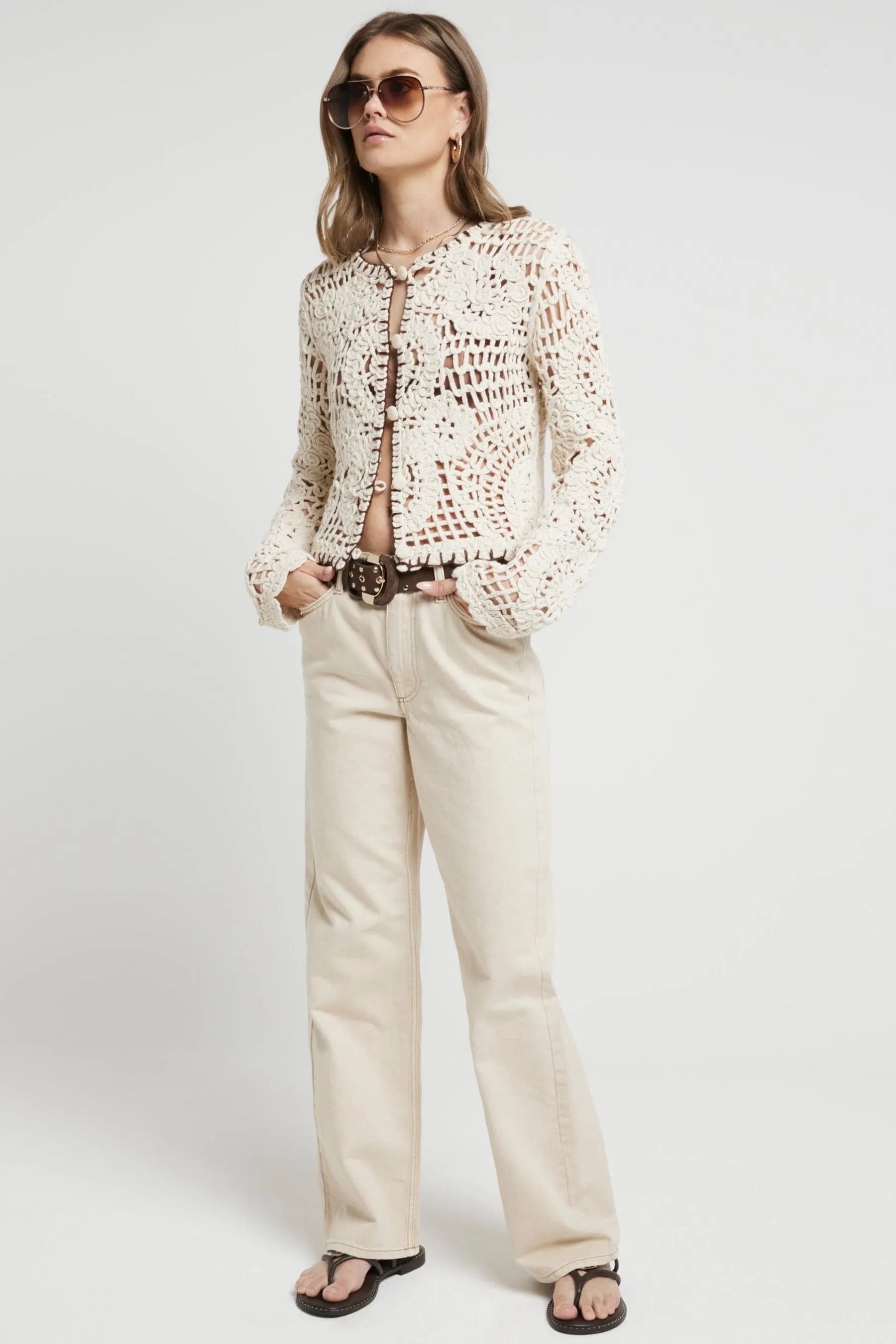 Cardigan River Island all'uncinetto
