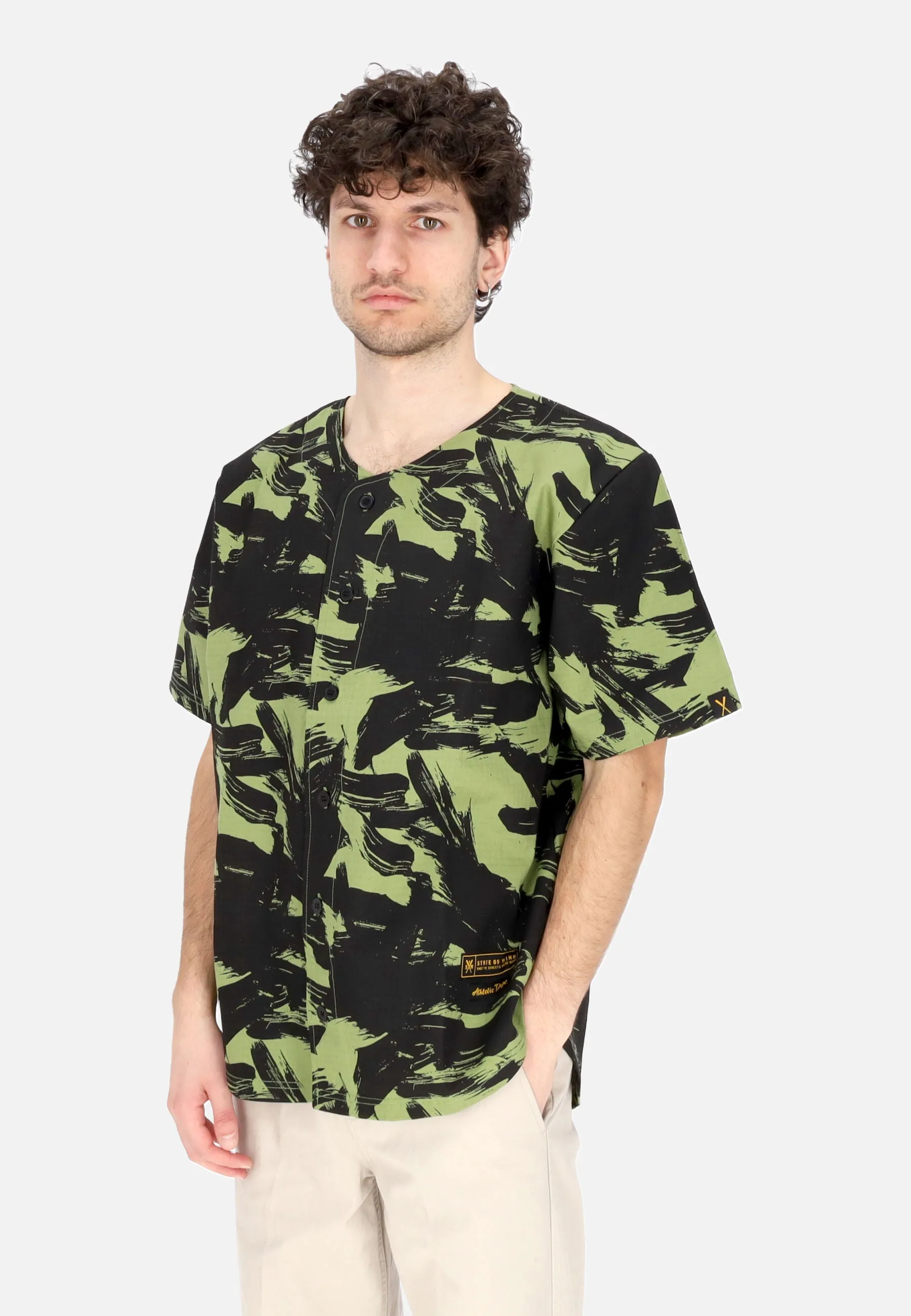 Casacca Bottoni Uomo Baseball Shirt Military/camo