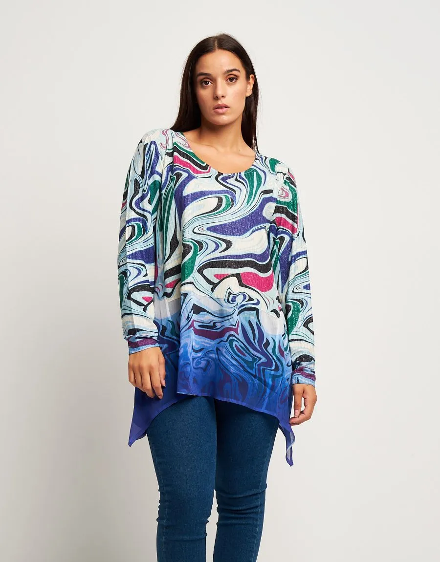Casacca fantasia in maglia lurex