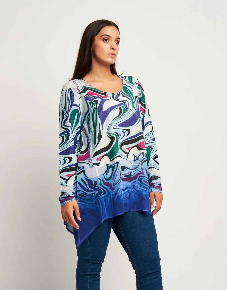 Casacca fantasia in maglia lurex
