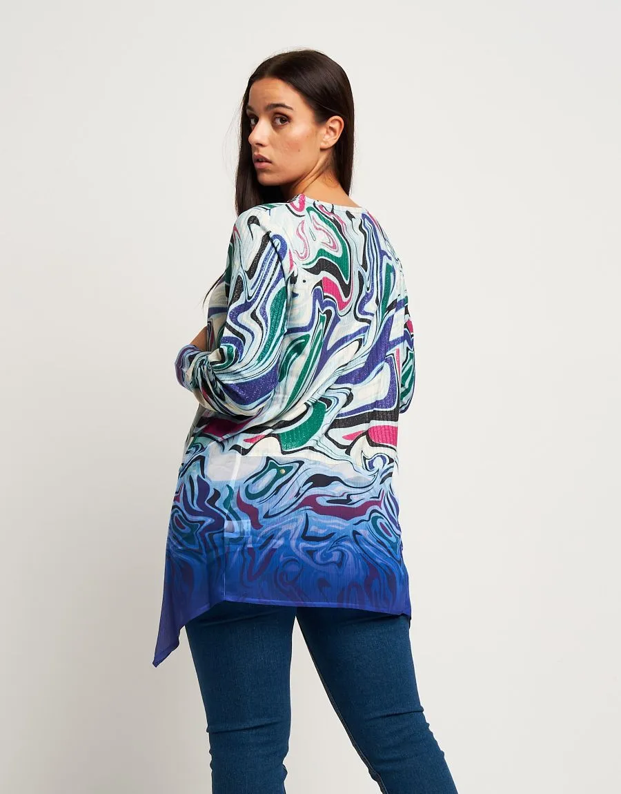 Casacca fantasia in maglia lurex