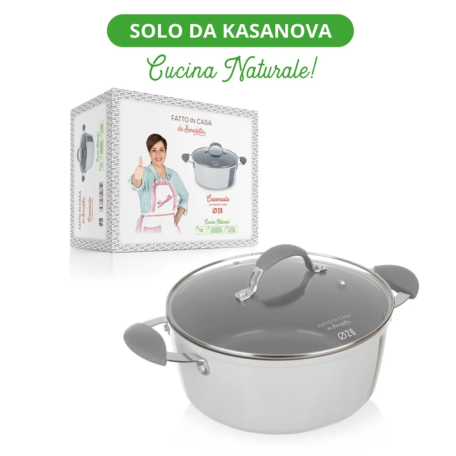 Casseruola induzione 26 cm con coperchio - Fatto in casa da Benedetta 