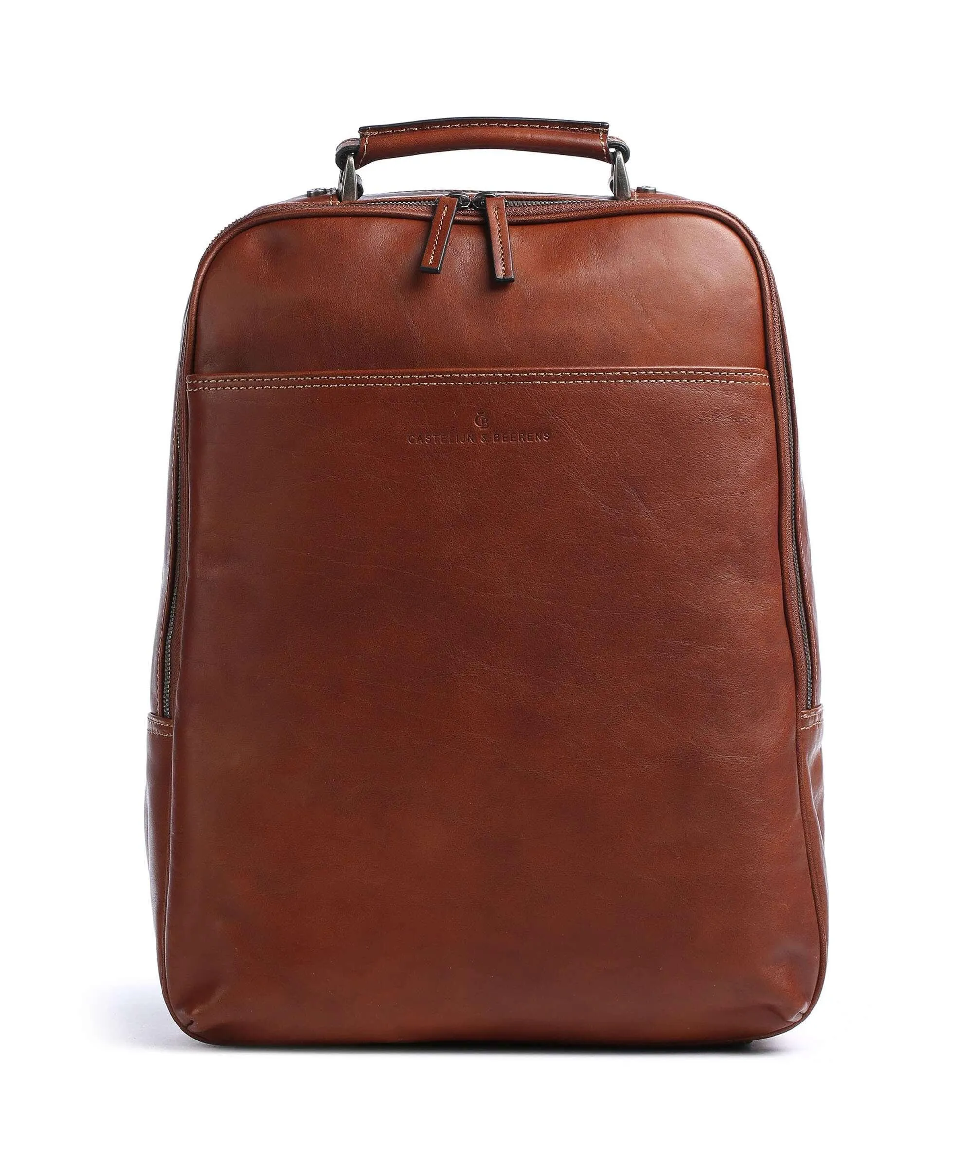  Castelijn & Beerens Verona RFID Zaino 15″ pelle di vacchetta liscia marrone  