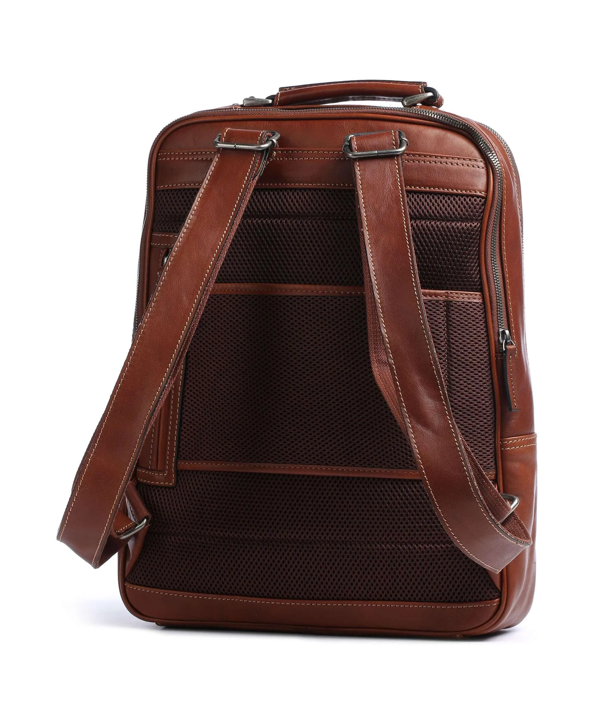  Castelijn & Beerens Verona RFID Zaino 15″ pelle di vacchetta liscia marrone  