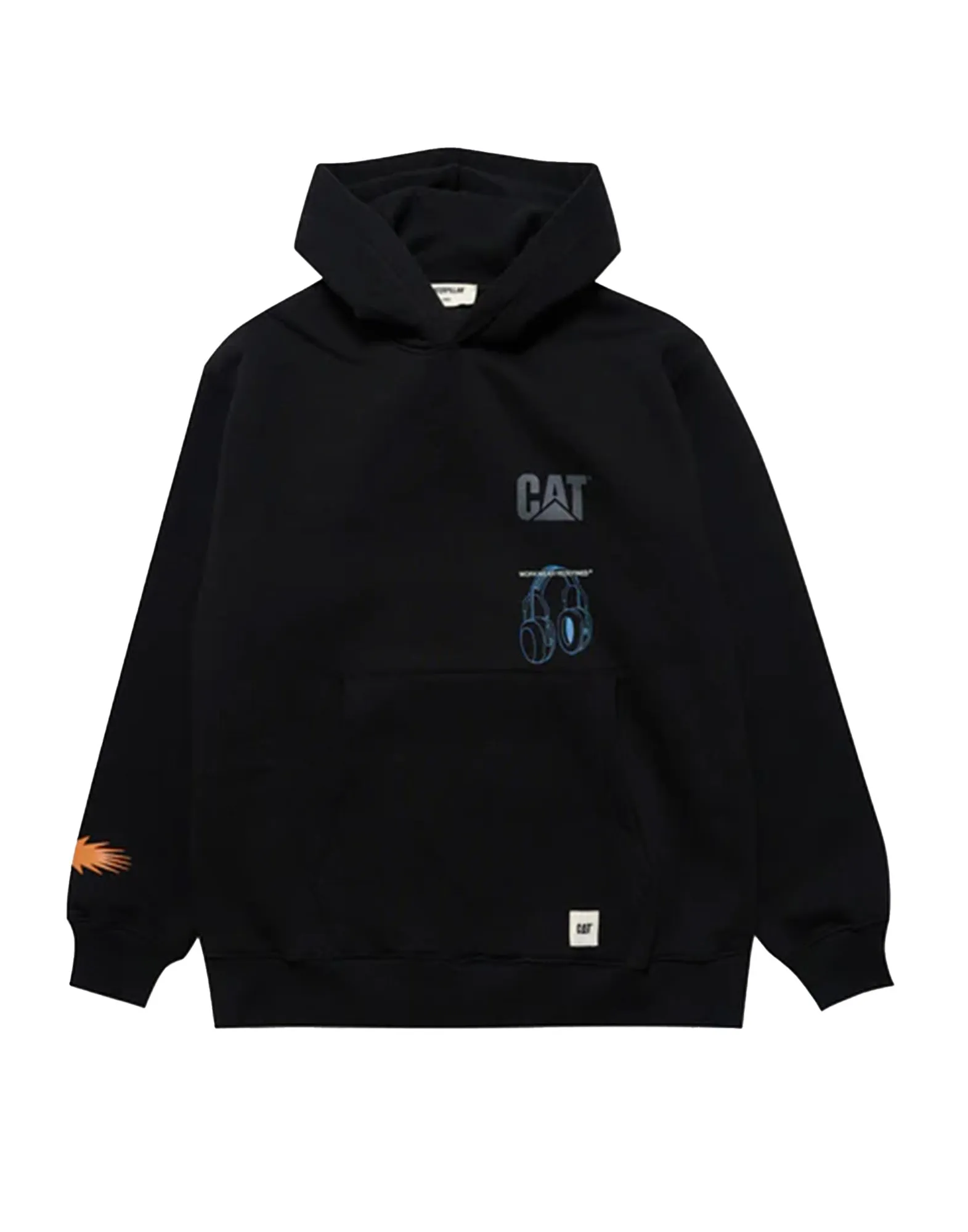 CAT WWR Felpa con Cappuccio Pump Up the Volume Black